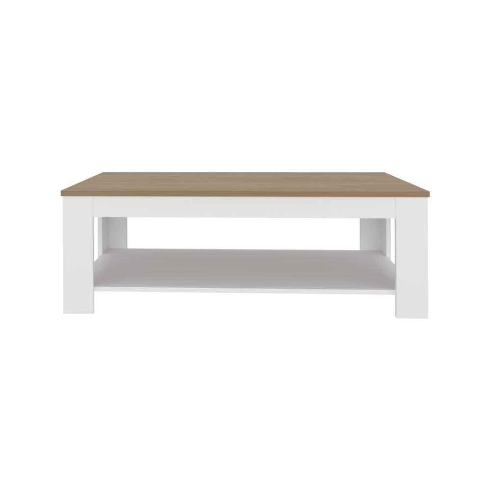 Mesa De Centro Cecil 41X120X60 Rta Blanco Fresno Zf