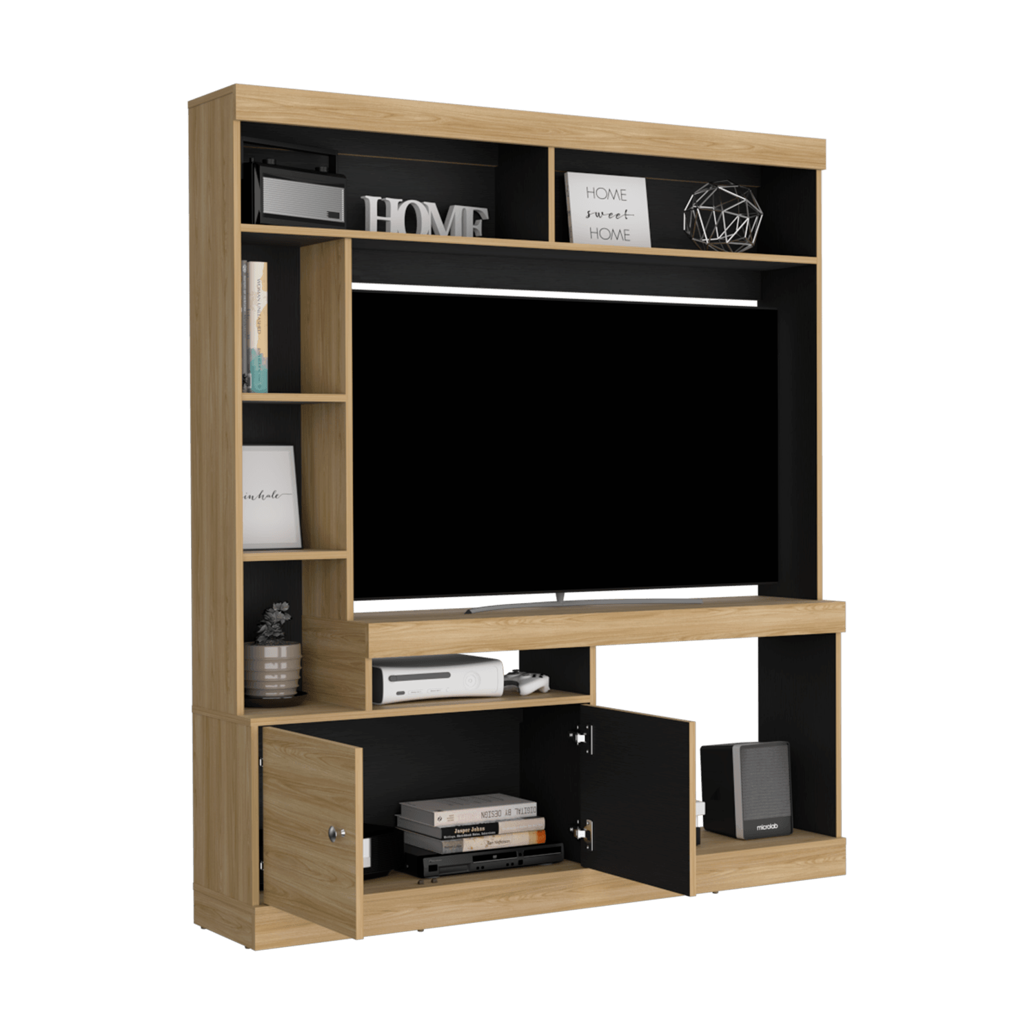 Centro De Entretenimiento Dante Tv 55'' 180X180X30 Rta Fresno Wengue