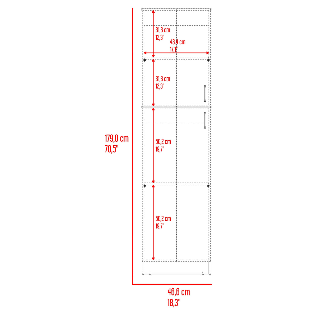 Alacena Innes 179X46X36 Rta 179X46X36 Rta Blanco Zf
