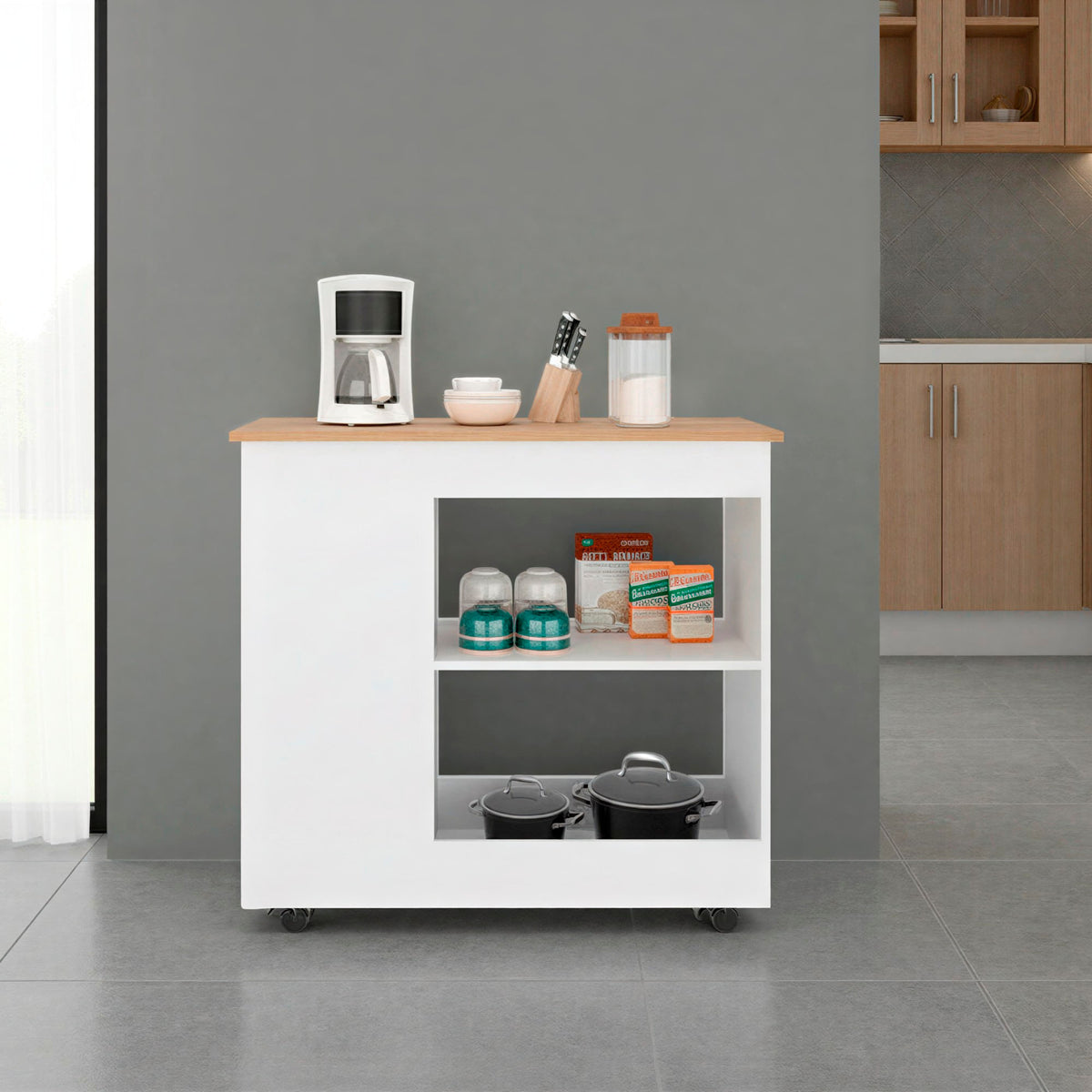 Meson De Cocina Bicolor 2P Rta Blanco Duna N/A