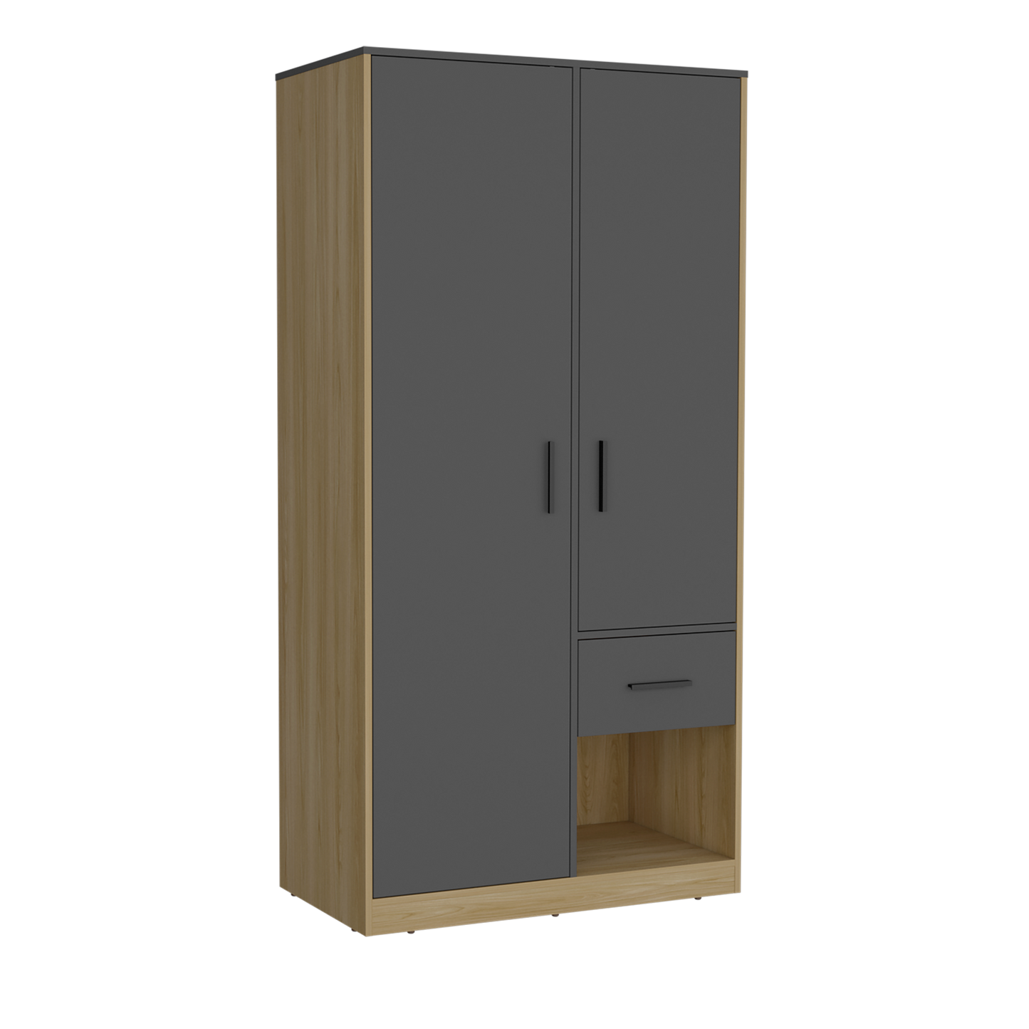 Armario Girona 2 180X90X48.8 Rta Plomo + Fresno Europeo