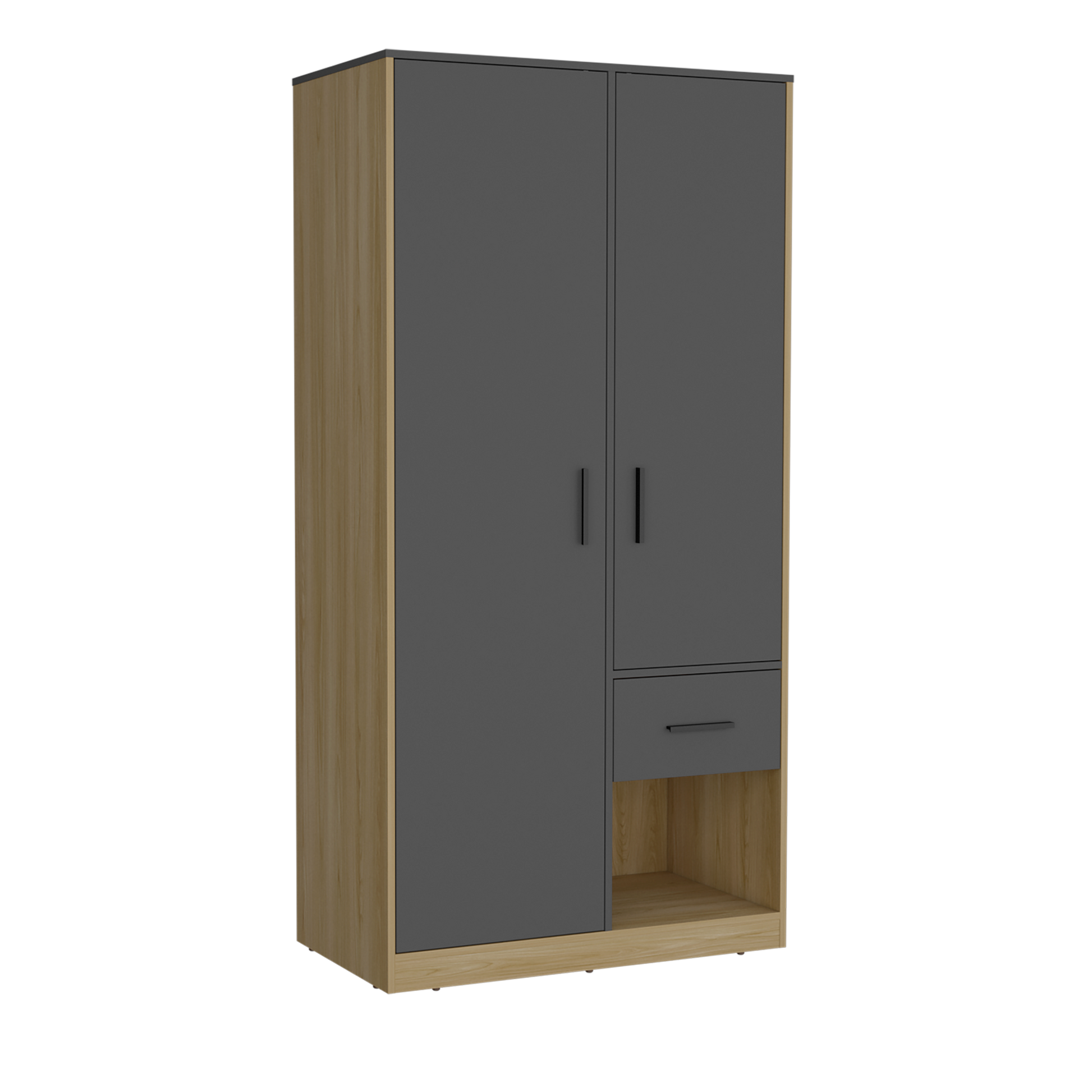Armario Girona 2 180X90X48.8 Rta Plomo + Fresno Europeo