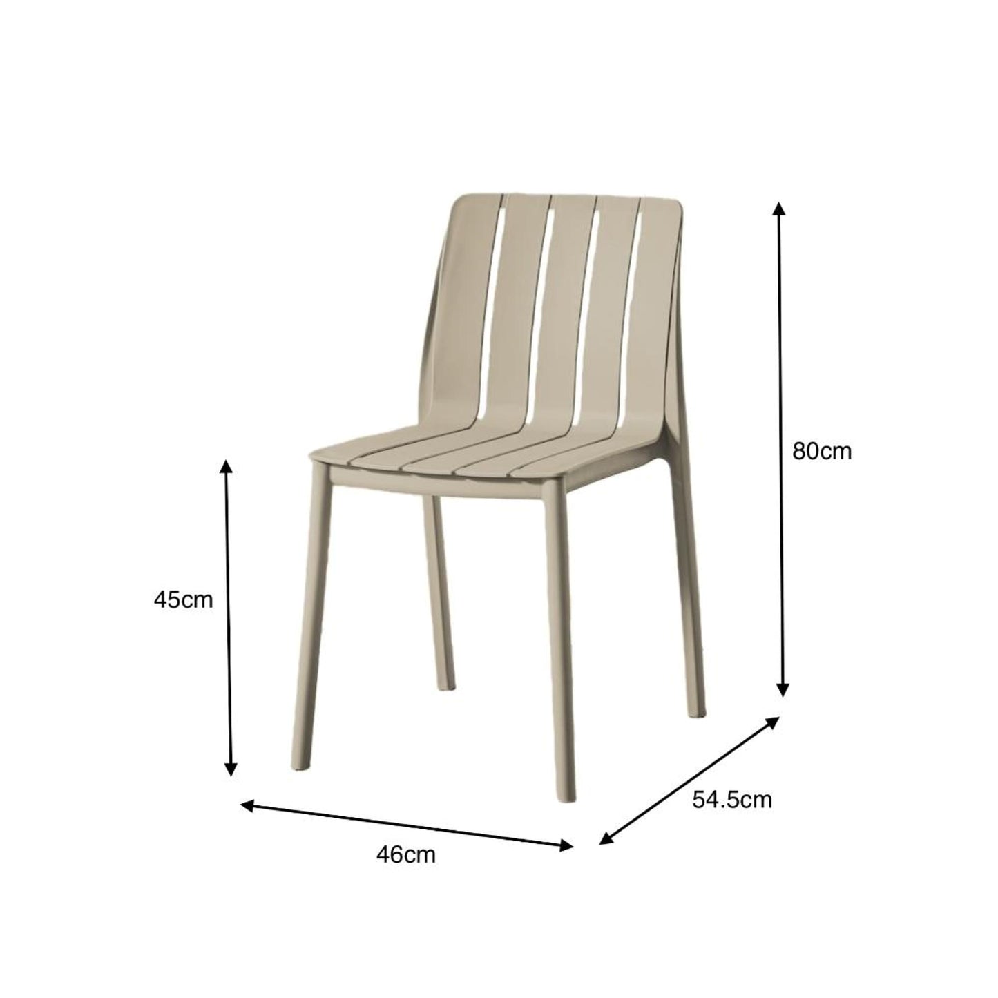 Silla Alice Espaldar 80X46X54 Rta Taupe