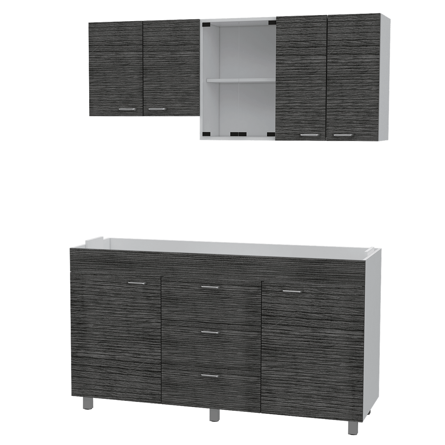 Cocina 150 Lumina Der 60X150X31 Rta Blanco Roble Gris