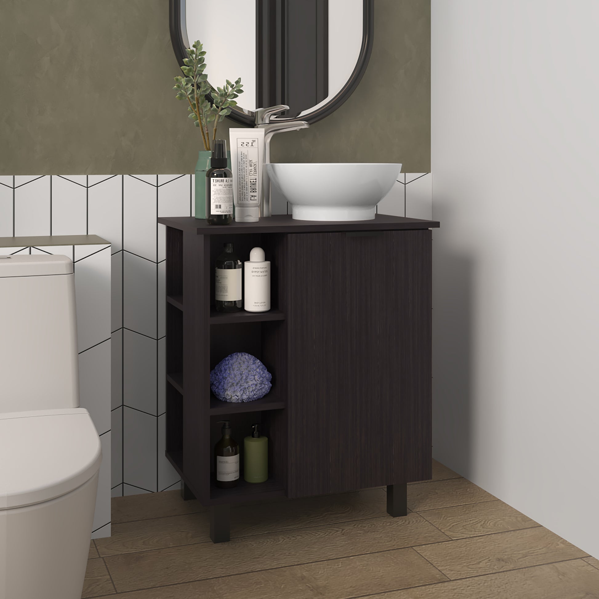 Mueble De Baño Alegra 88X62X42 Rta Wengue Zf