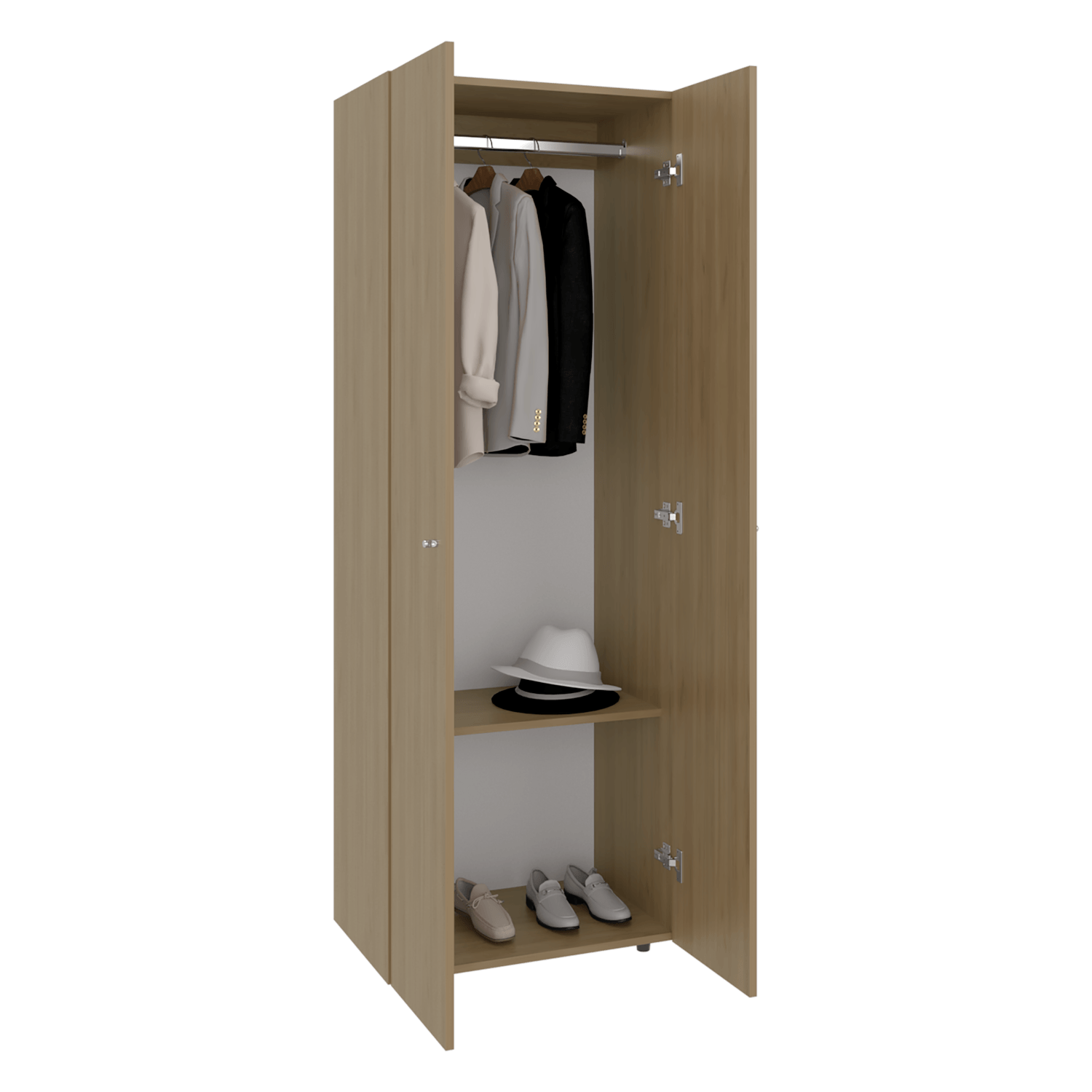 Closet 2 Puertas E1 Tuhogar 170X60X40 Rta Fresno Blanco Zf