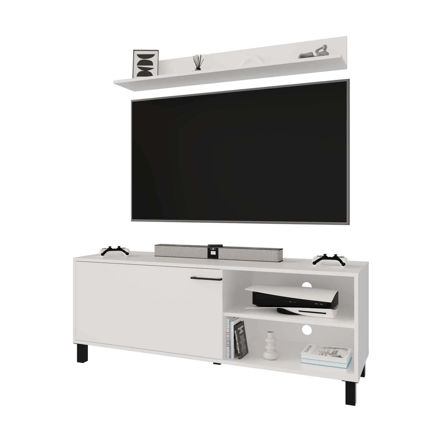Mueble Para Tv  Bryce 53X140X40 Rta Blanco Zf