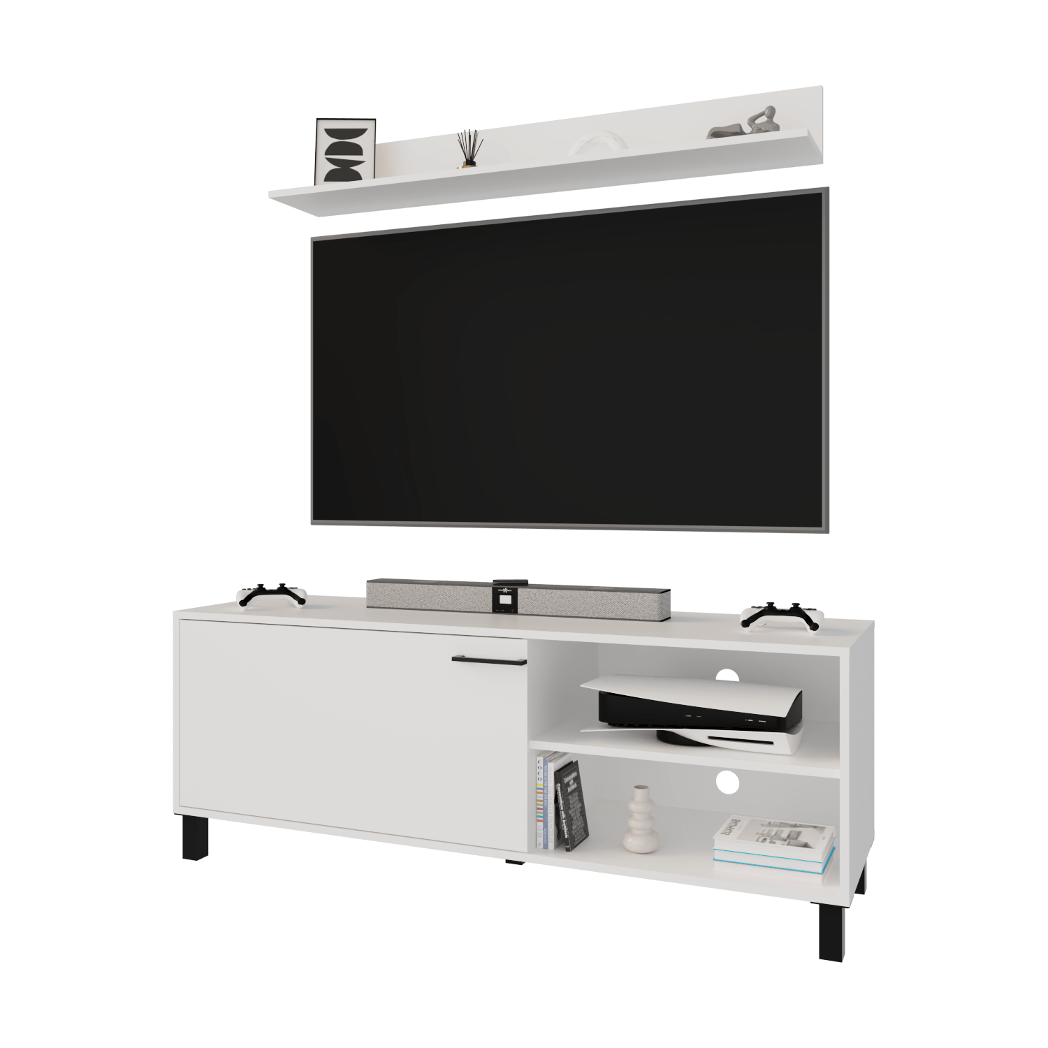 Mueble Para Tv  Bryce 53X140X40 Rta Blanco Zf
