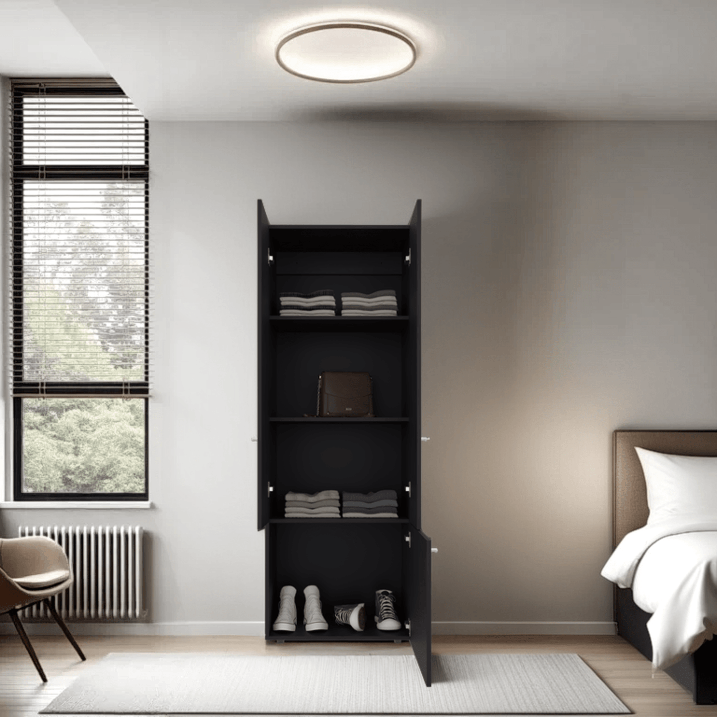 Closet 3 Puertas Tuhogar 170X60X40 Rta Wengue Zf