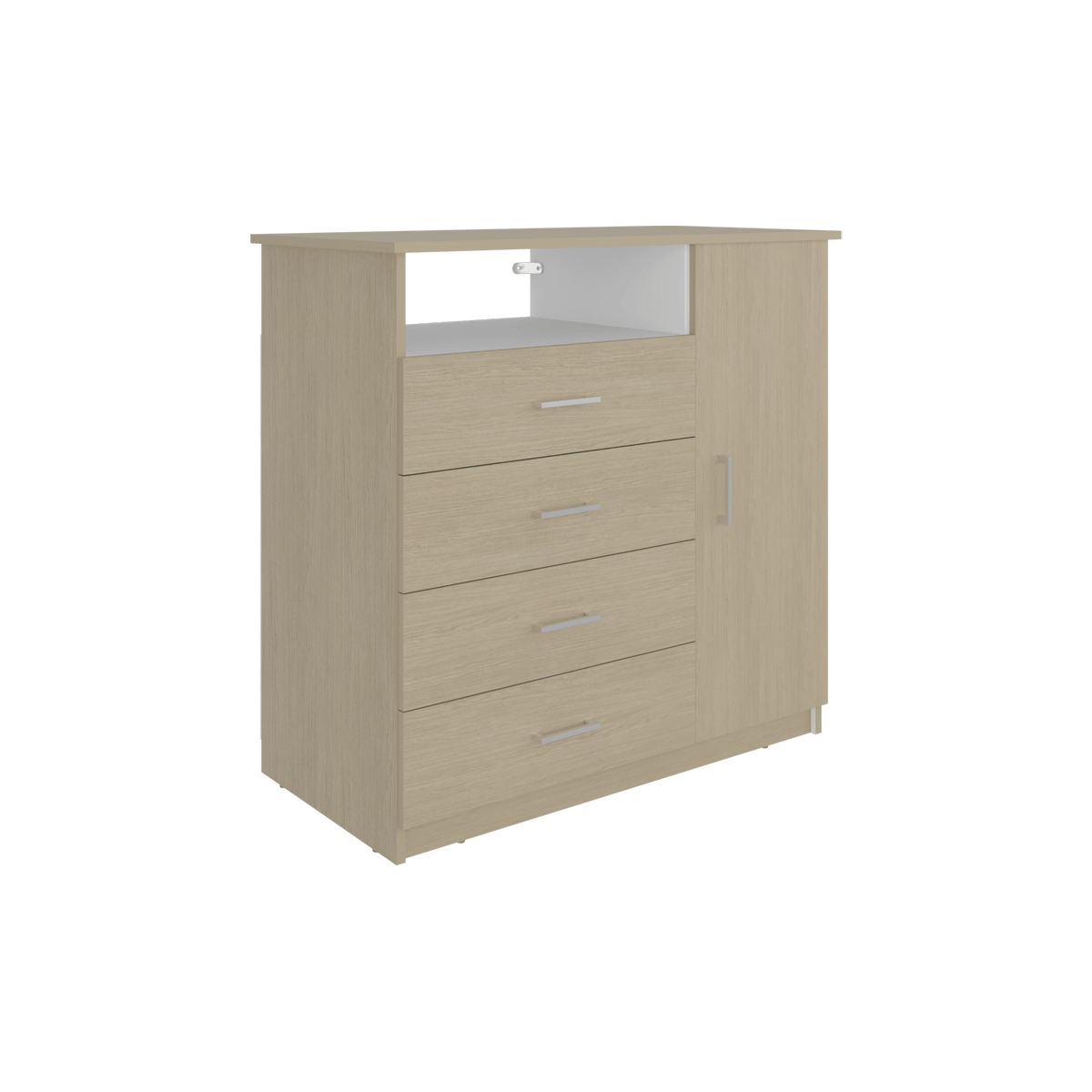Comoda 4 Cajones Z 91 Rta Rovere + Blanco N/A