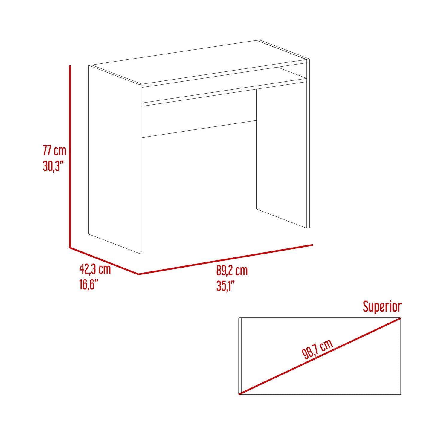 Escritorio Stella 77X89X42 Rta Fresno Wengue