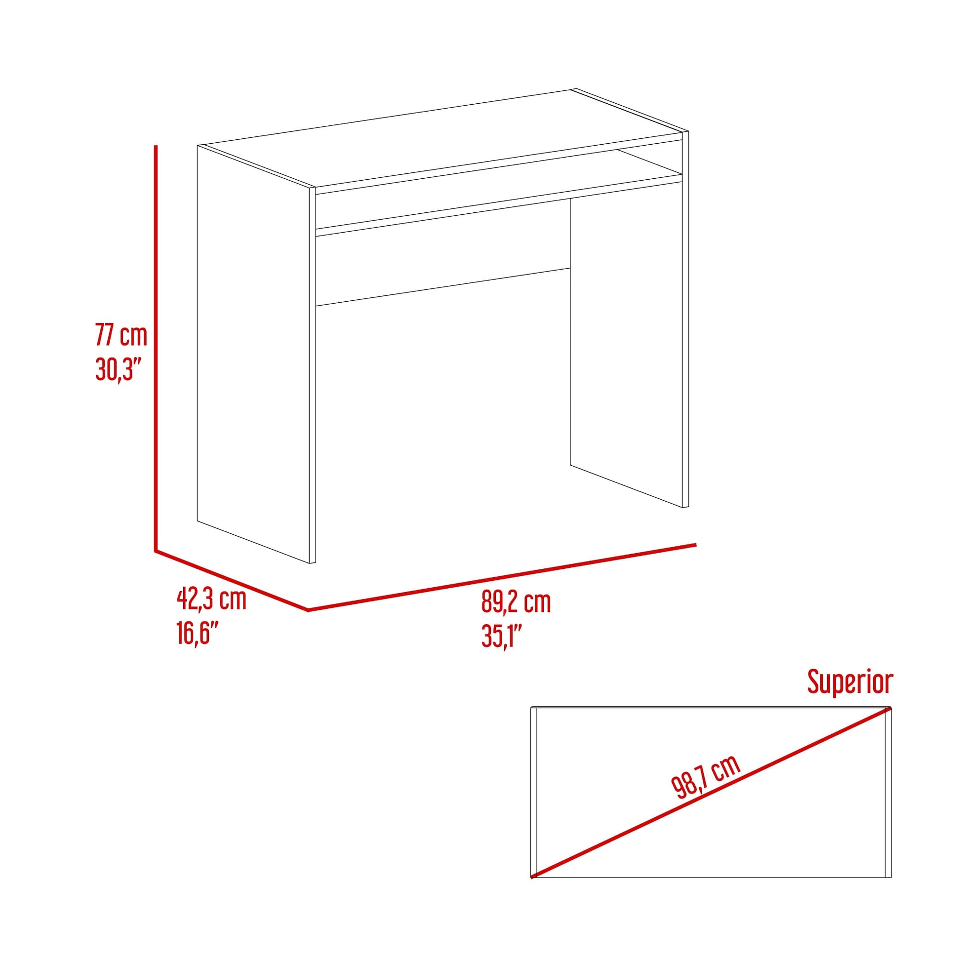 Escritorio Stella 77X89X42 Rta Fresno Wengue