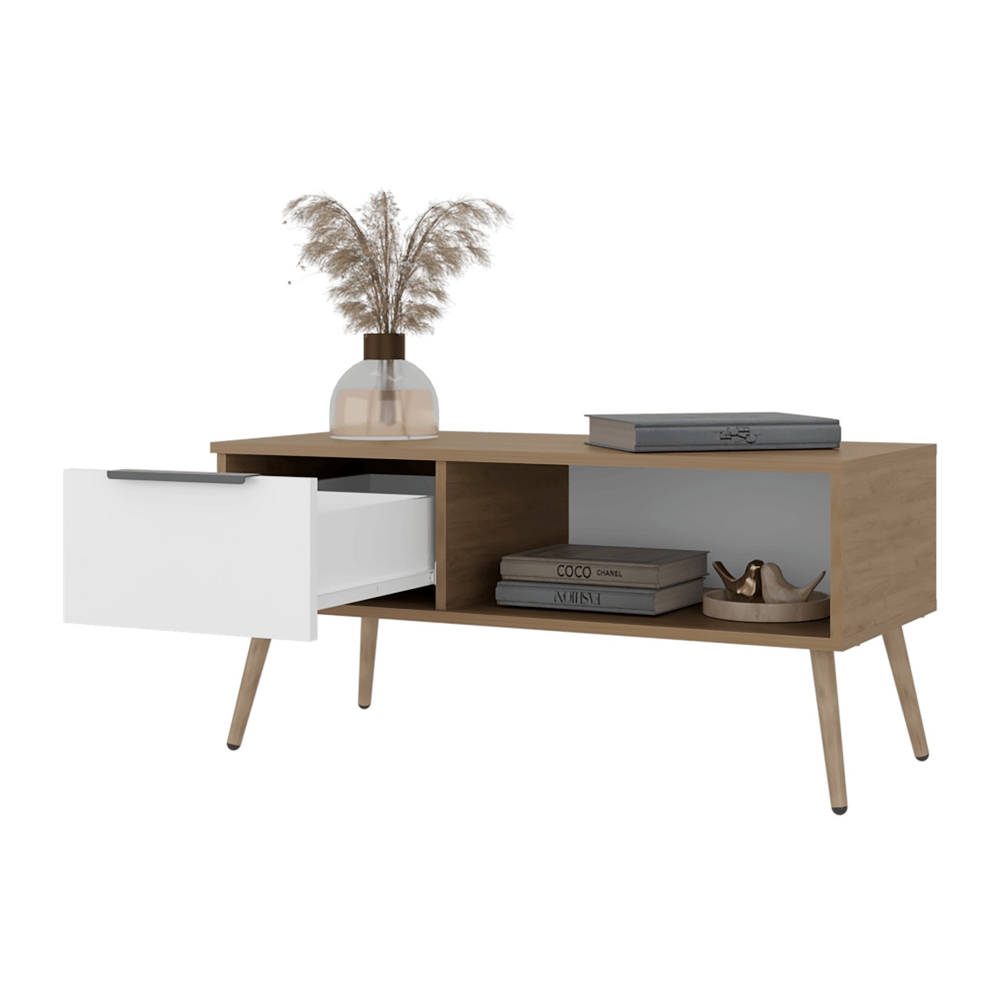 Mesa De Centro Wenden 42X90X39 Rta Kronos Blanco  Zf