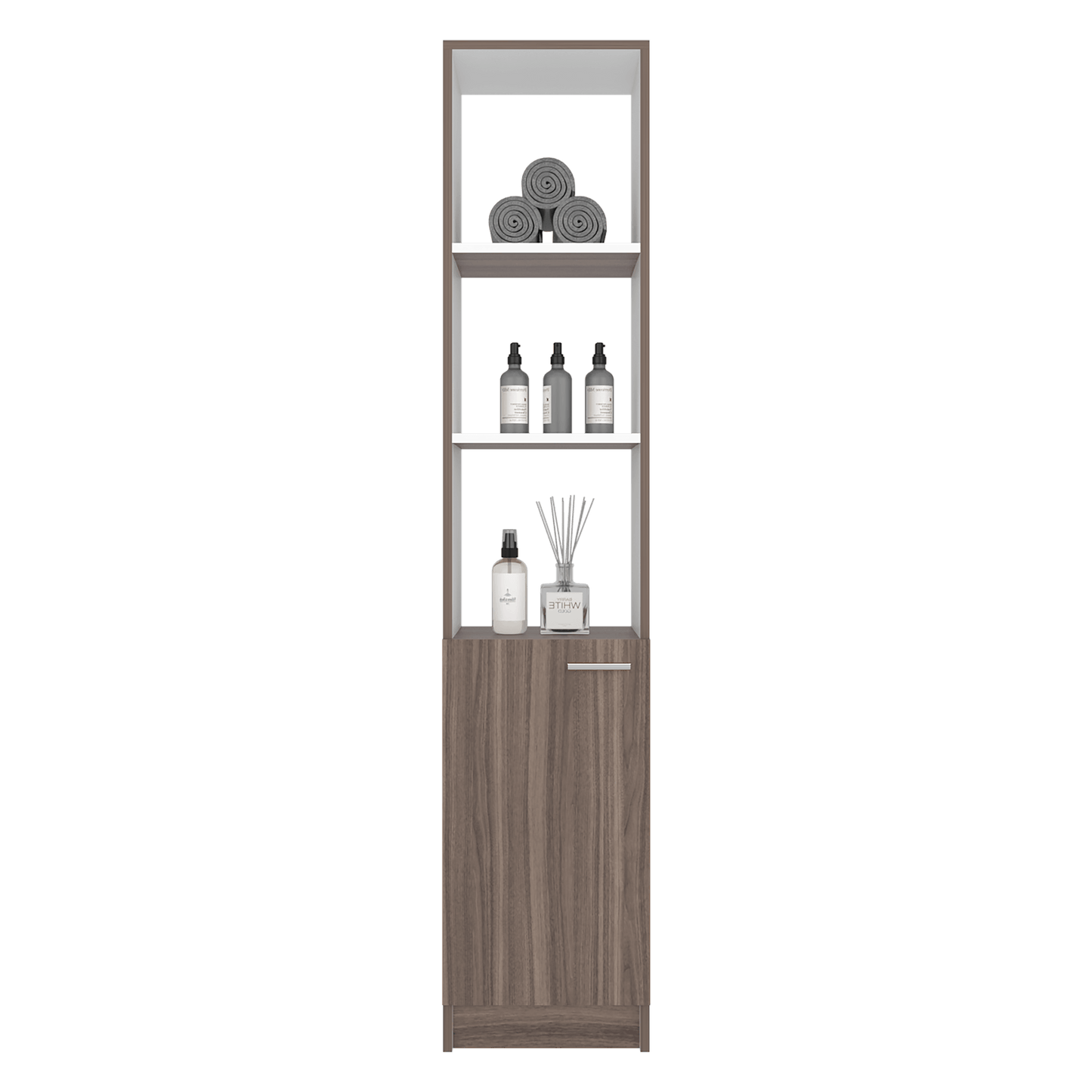 Mueble Auxiliar De Baño Bath 162X33X26 Rta Avellana Blanco Zf