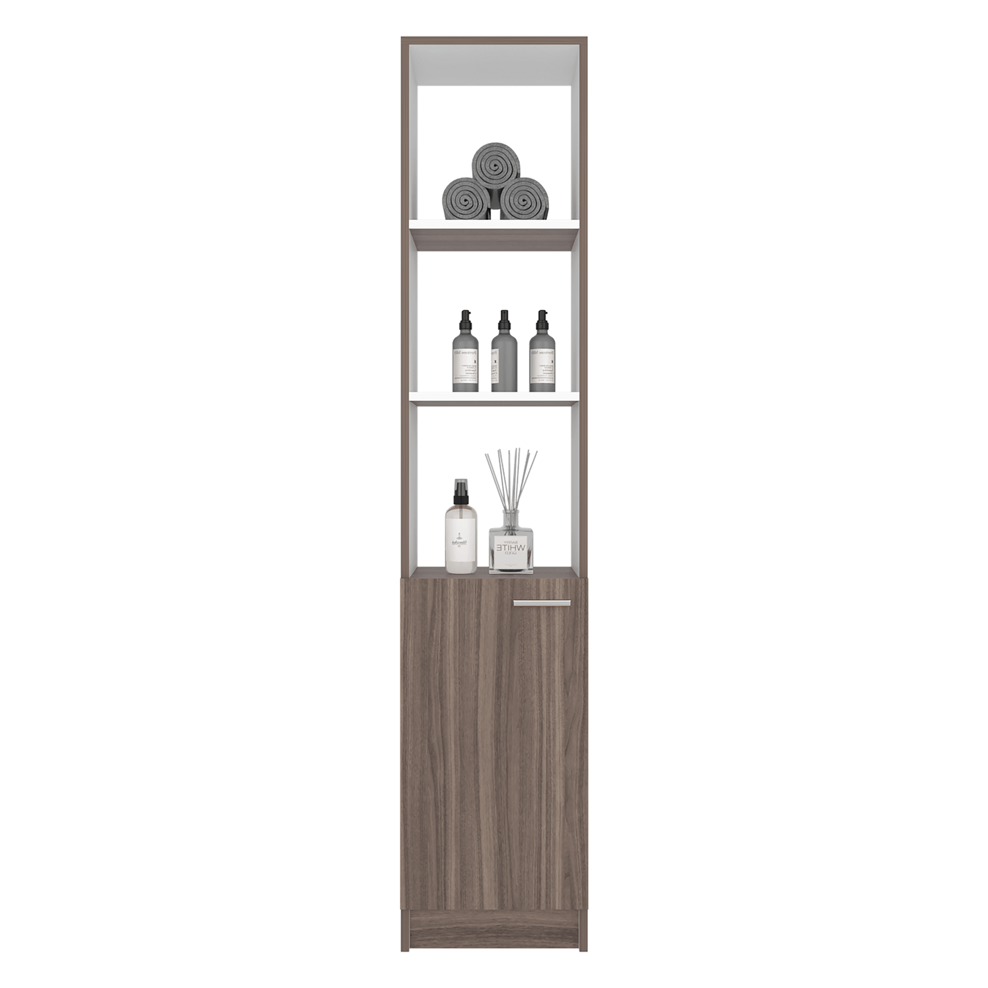Mueble Auxiliar De Baño Bath 162X33X26 Rta Avellana Blanco Zf