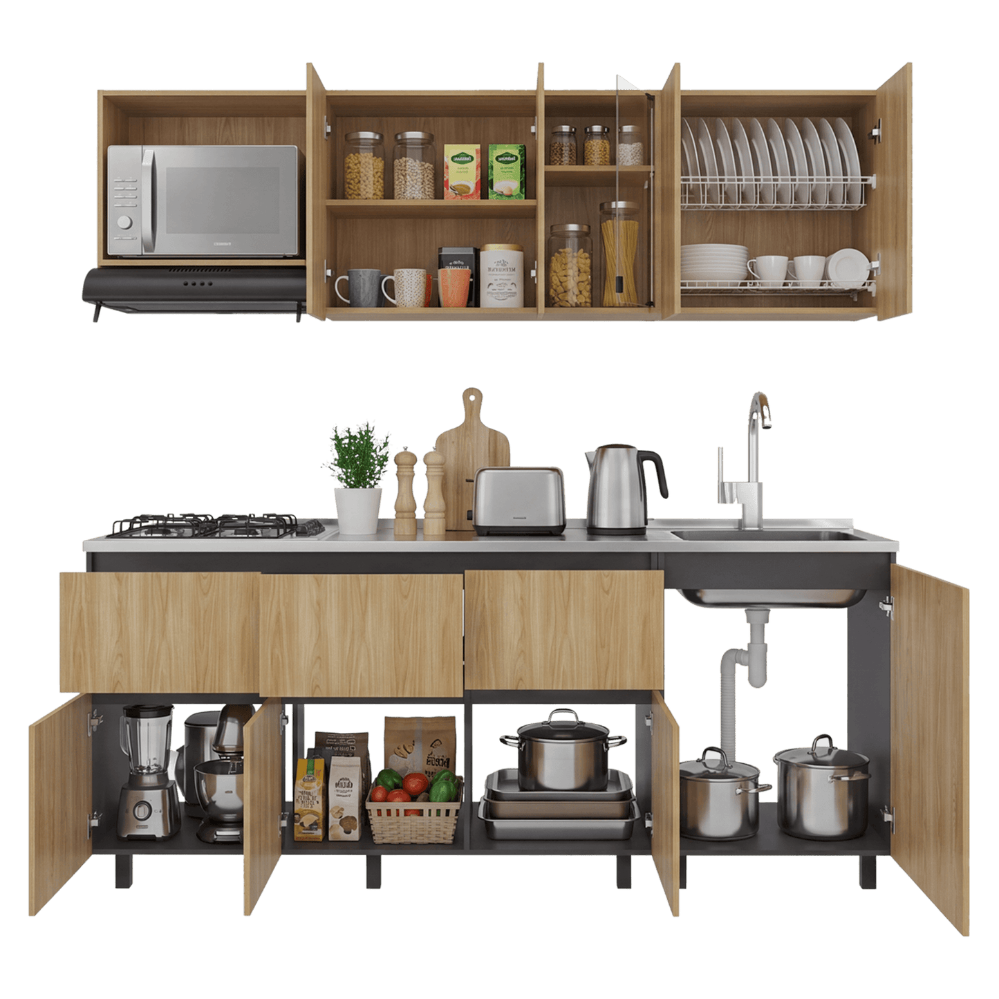 Cocina Lirio 210 Derecha 210X212X52 Rta Fresno Eu