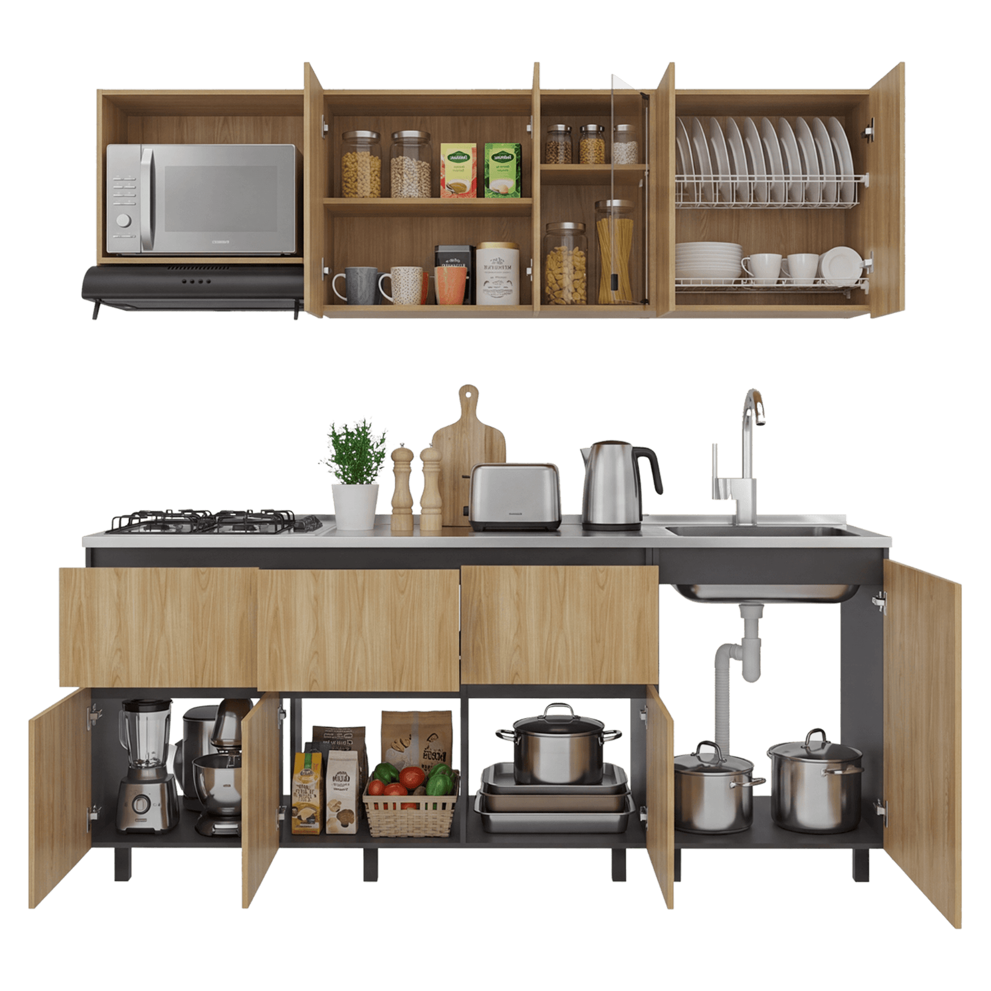 Cocina Lirio 210 Derecha 210X212X52 Rta Fresno Eu