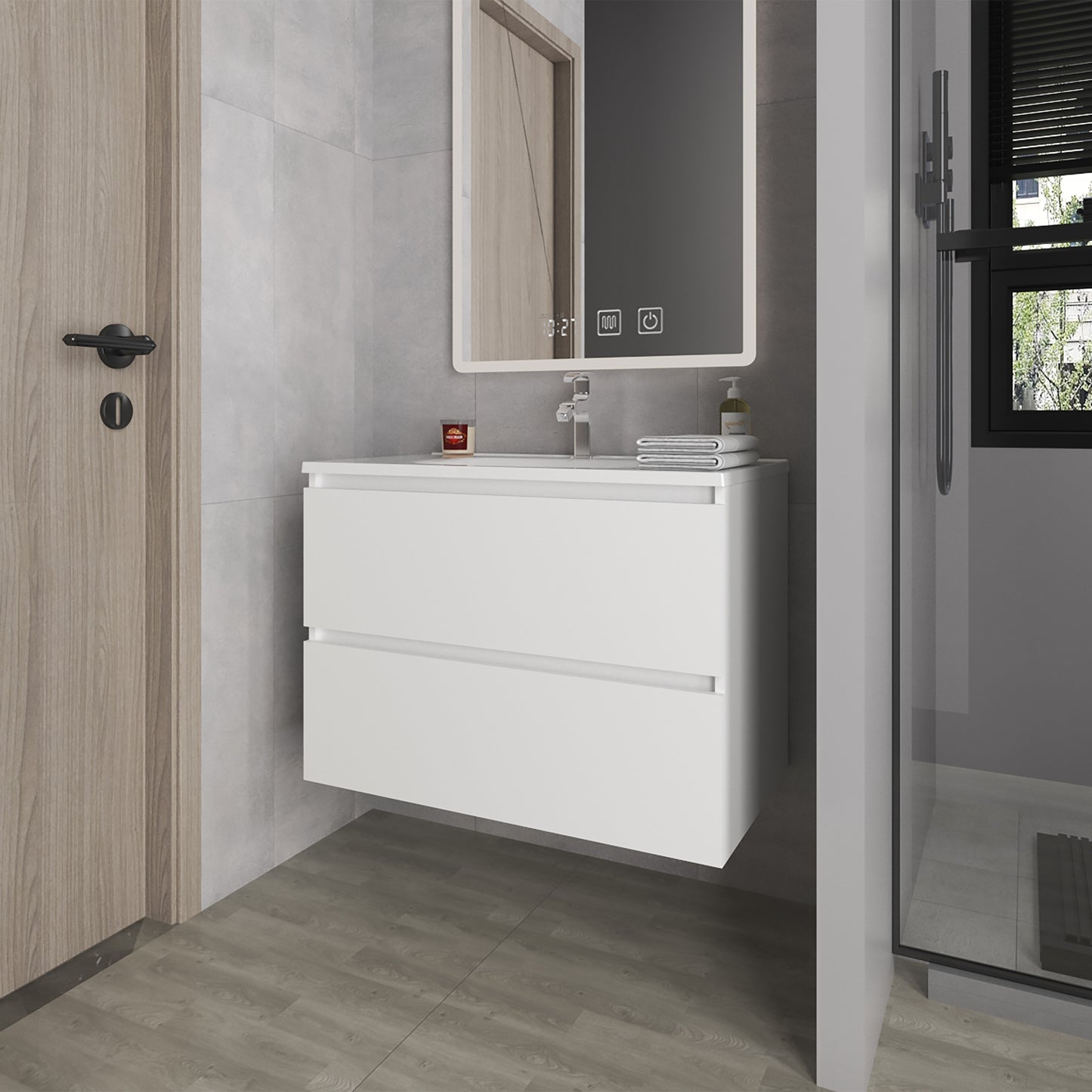 Mueble De Baño Opalo 80 56X80X45 Rta Blanco Mqz Zf