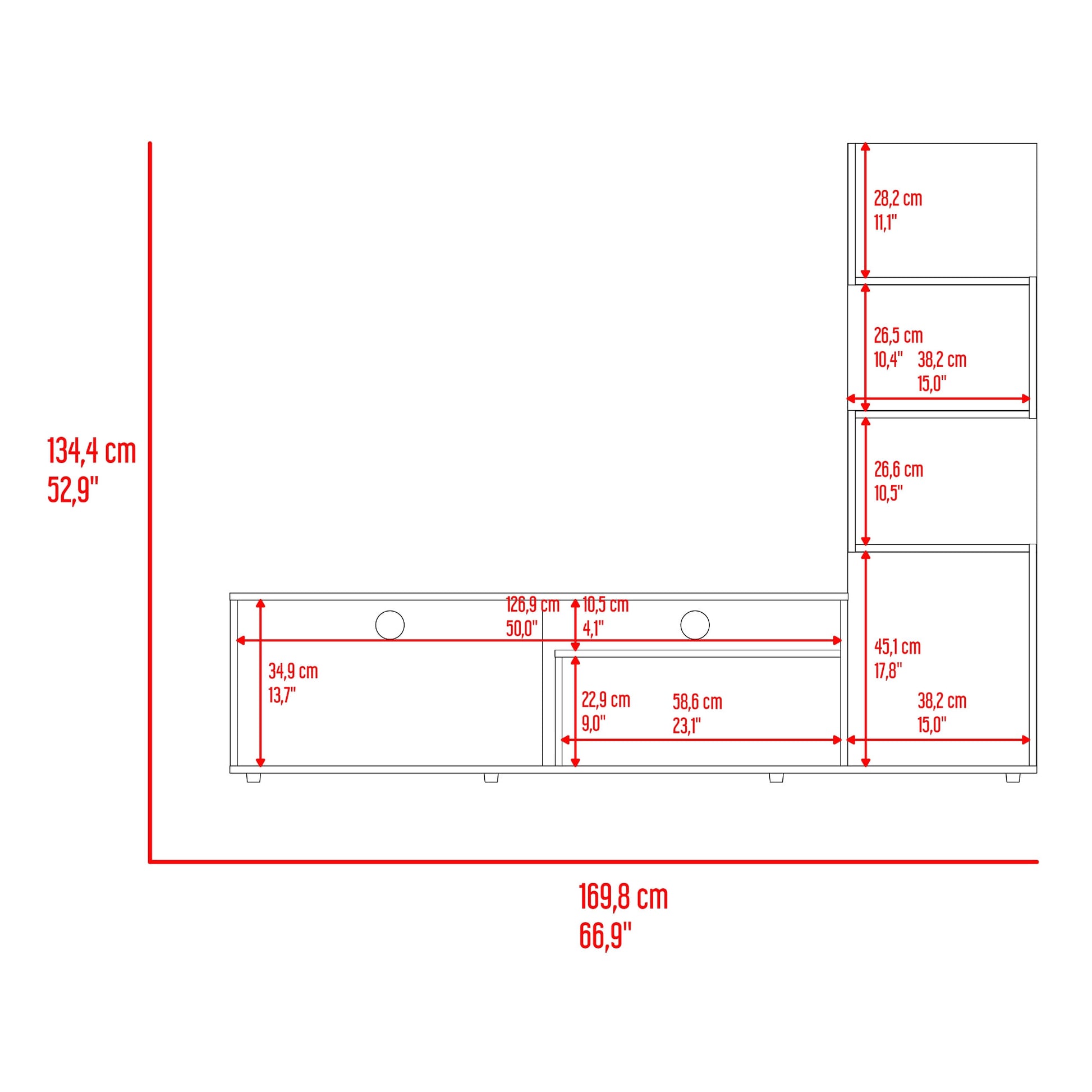 Rack Tv Nereida 55 134X169X35 Rta Fresno Capri