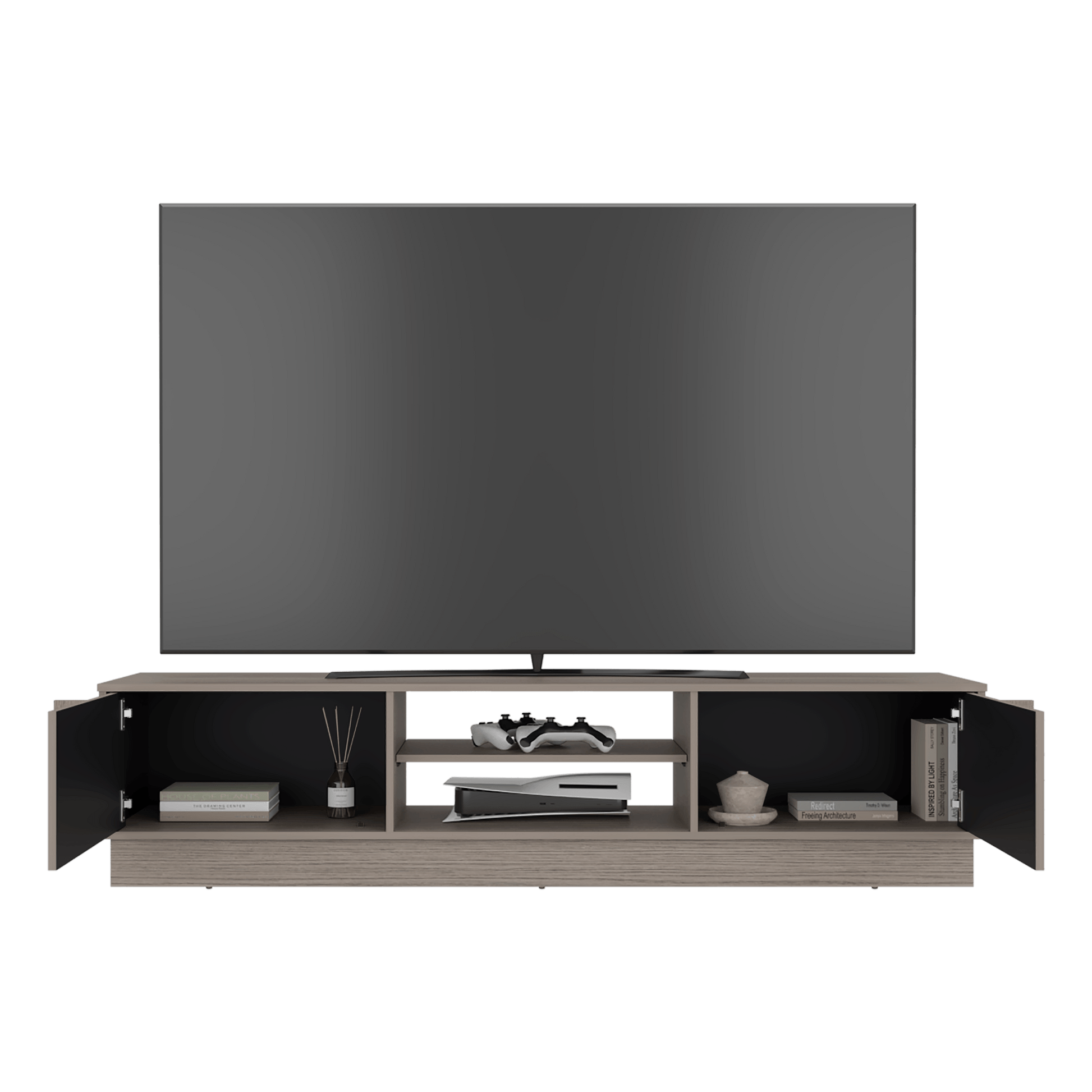 Rack De Tv Caoba 42X180X42 Rta Positano Wengue
