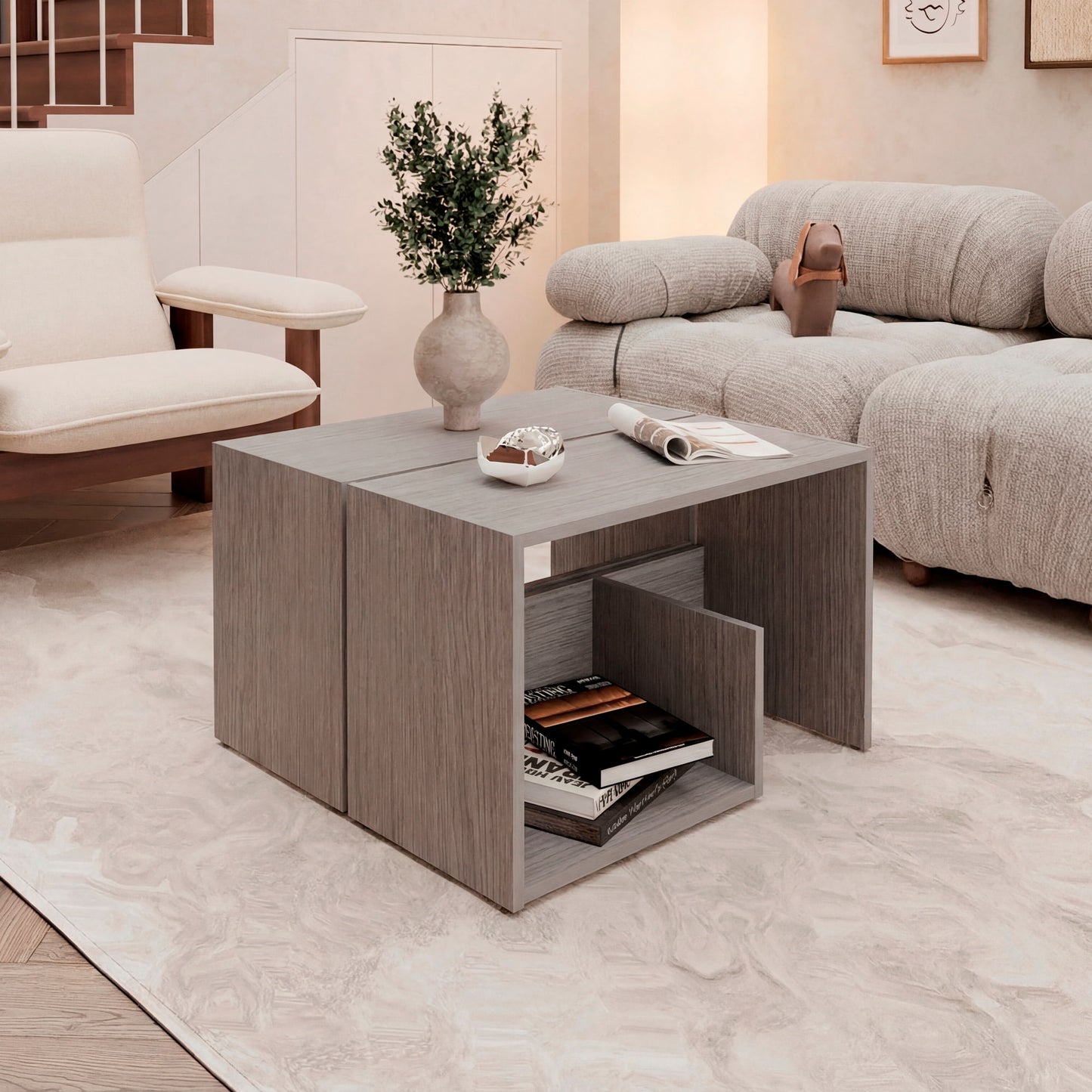 Mesa Auxiliar Everett 63X39X30 Rta Positano Zf
