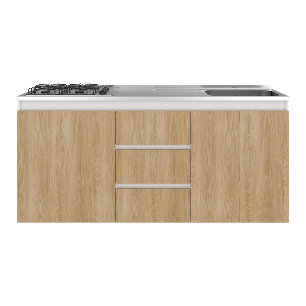Mueble Inferior Cocina Derecho Boreal 89X179X50 Rta Fresno Blanco