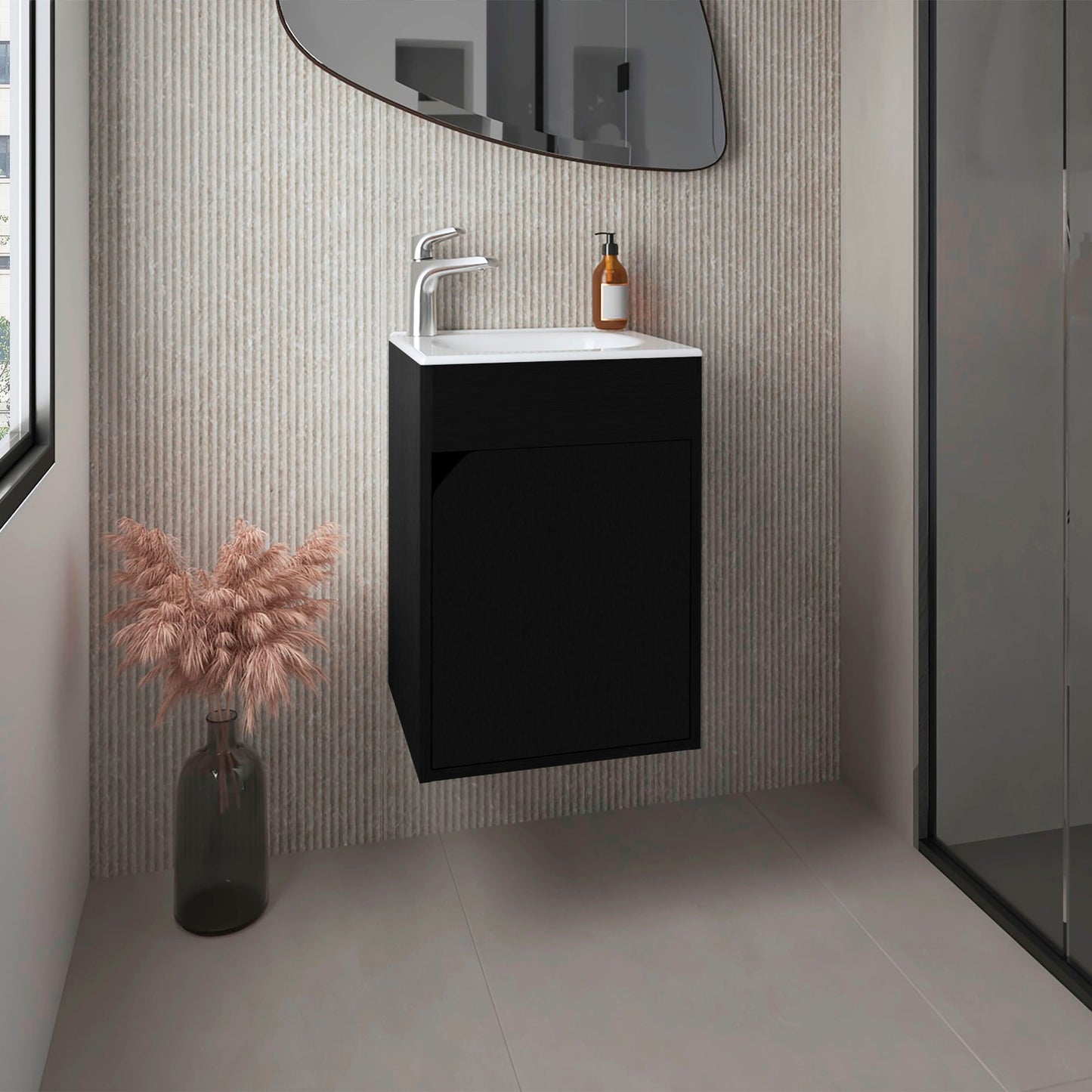 Mueble Lavamanos Flotante Bethel 55X39X32 Rta Wengue Zf