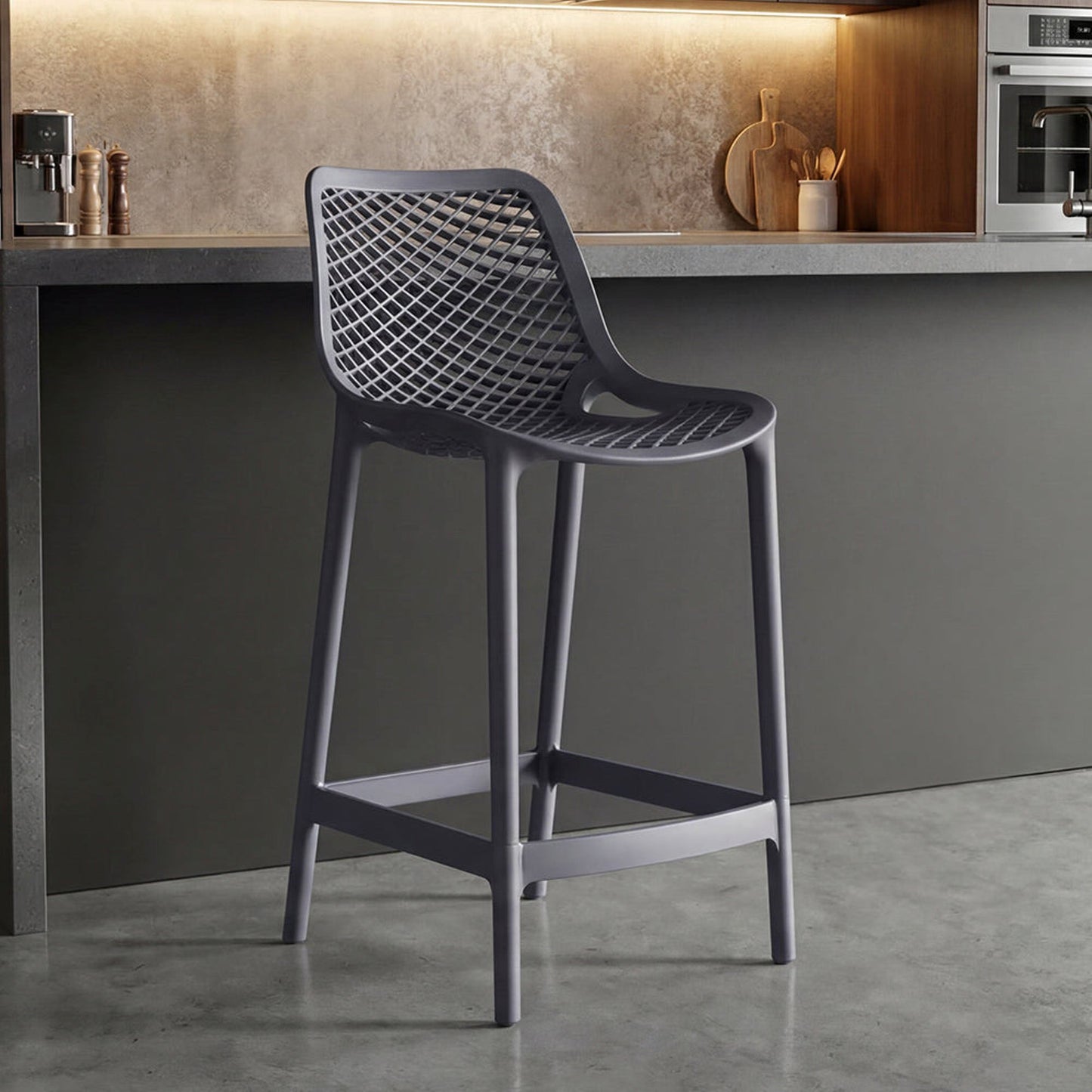 Silla Bar Miame 95X44X52 Rta Gris Oscuro