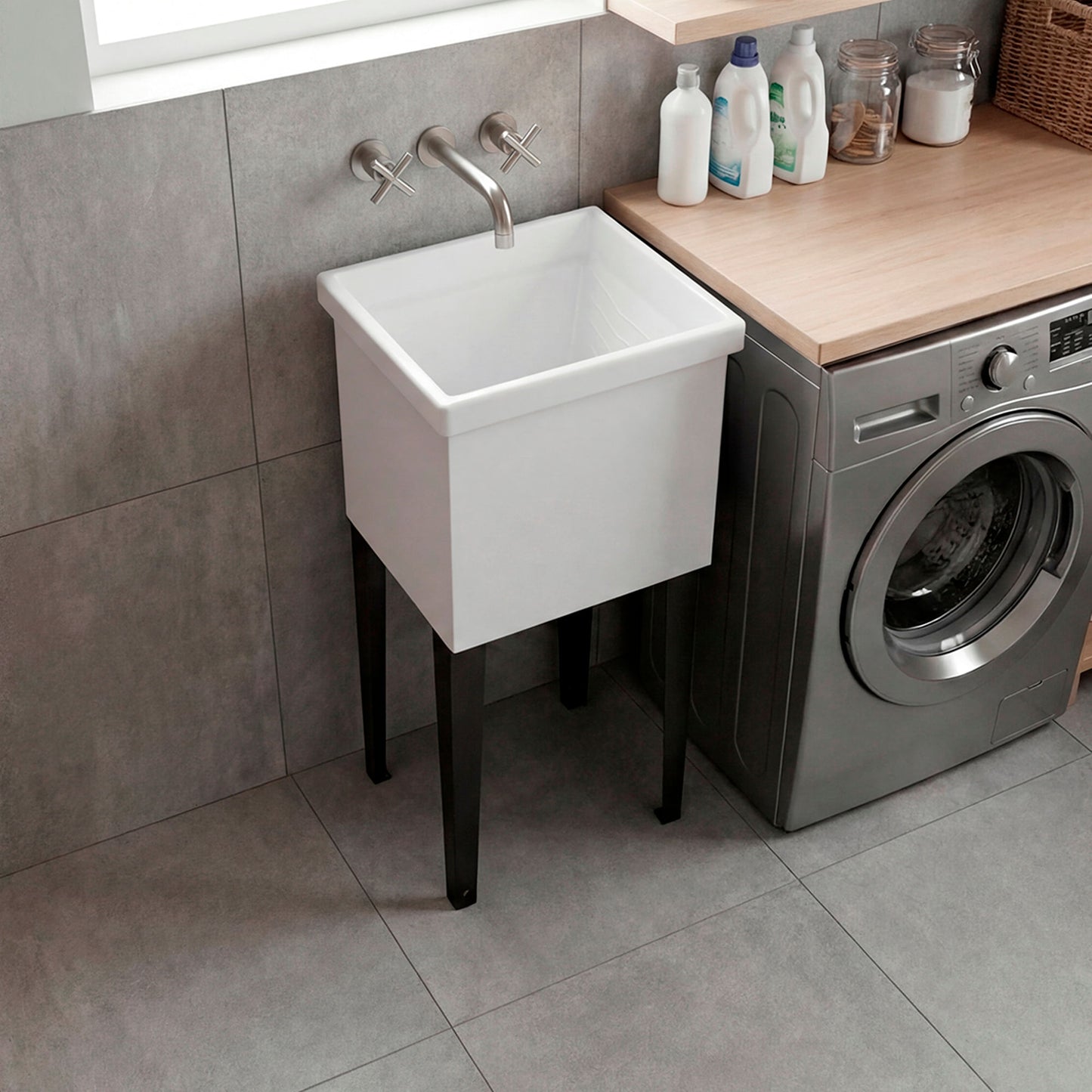 Mueble Lavadero Bari 86X35X40 Rta Blanco Zf