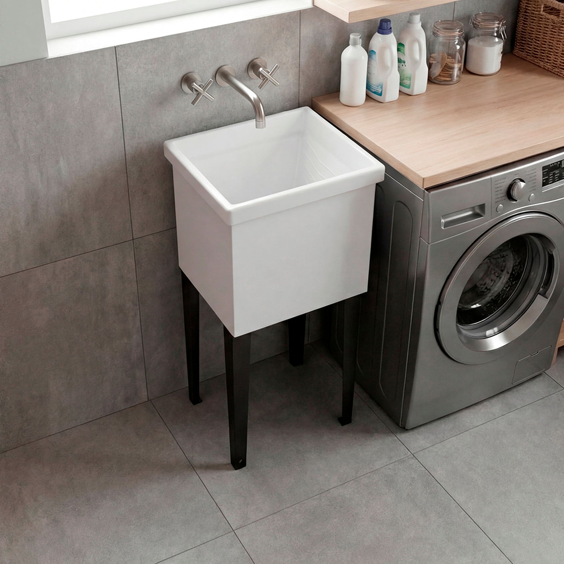 Mueble Lavadero Bari 86X35X40 Rta Blanco Zf