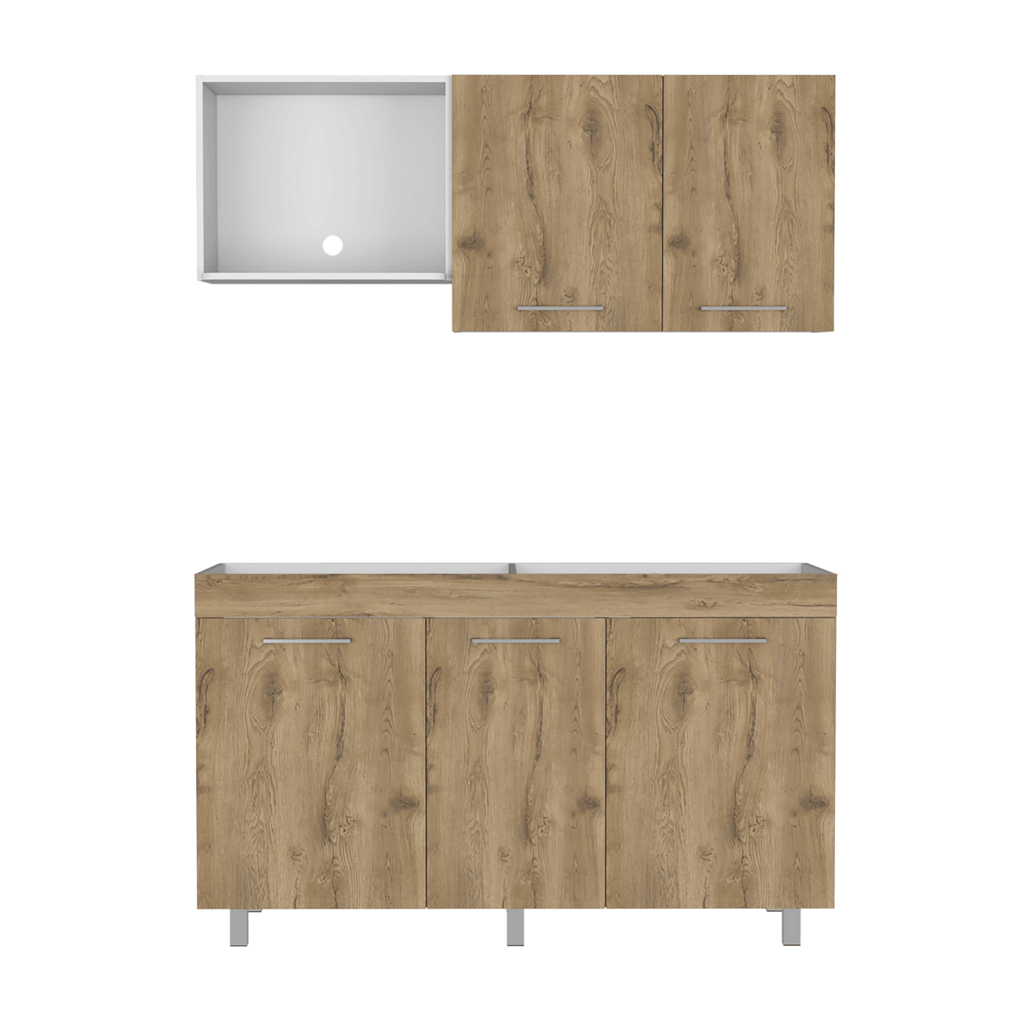 Cocina 150 Miró Lite 72X150X40 Rta Blanco Mqz Macadamia
