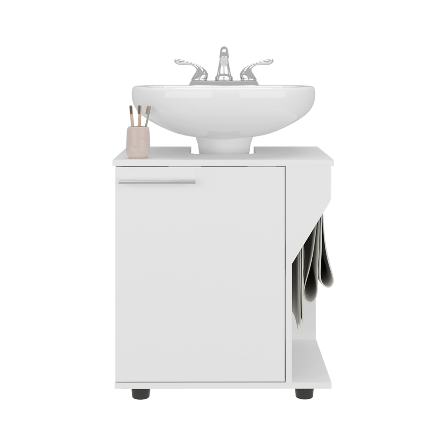 Mueble Lavamanos De Pedestal Phillips 62X56X41 Rta Blanco