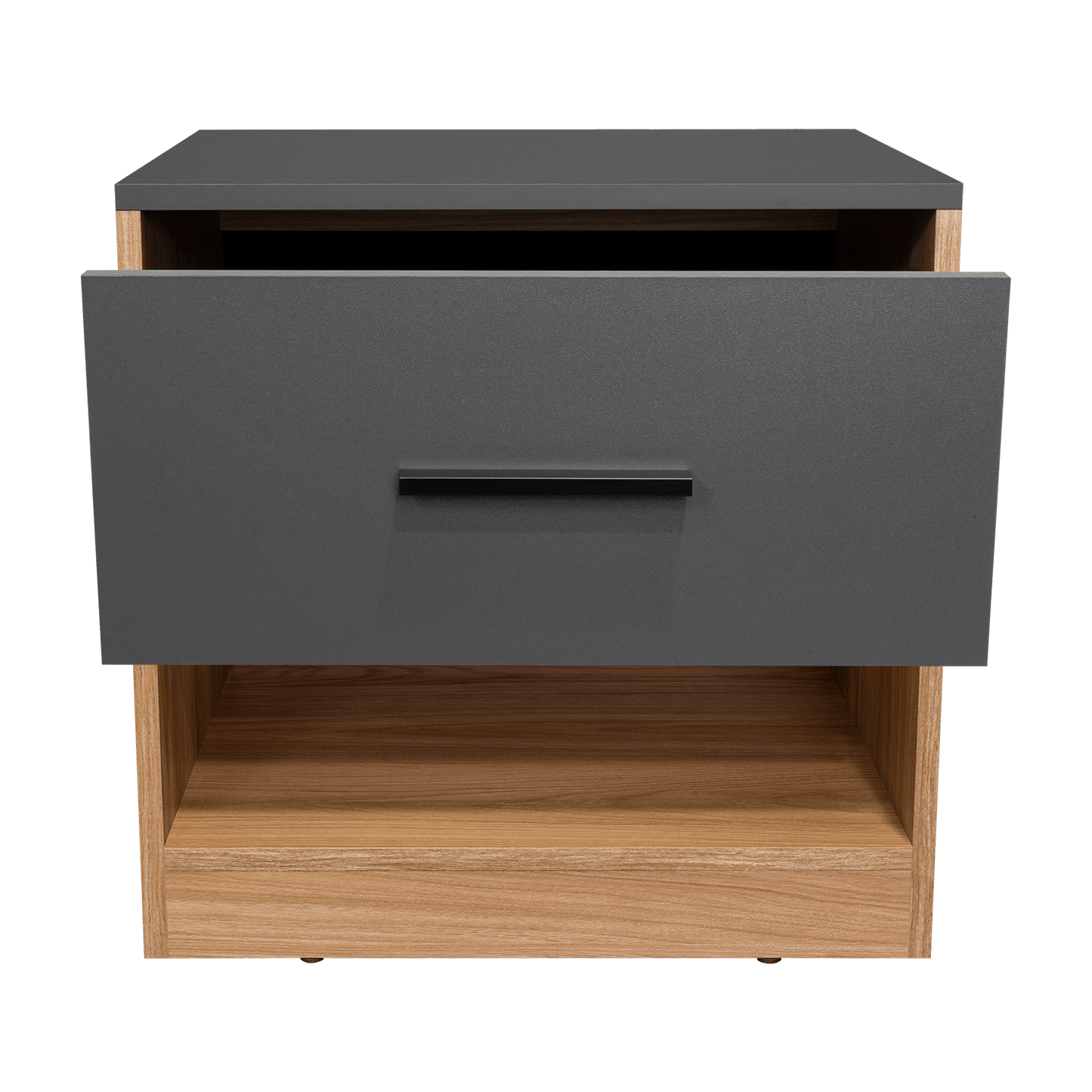 Mesa De Noche Alder 50X50X40 1C Rta Plomo Fresno