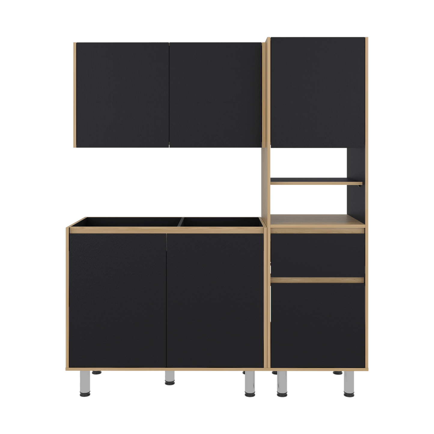 Cocina Dali Para Mesón Izquierdo 180X150X50 Rta Fresno Wengue