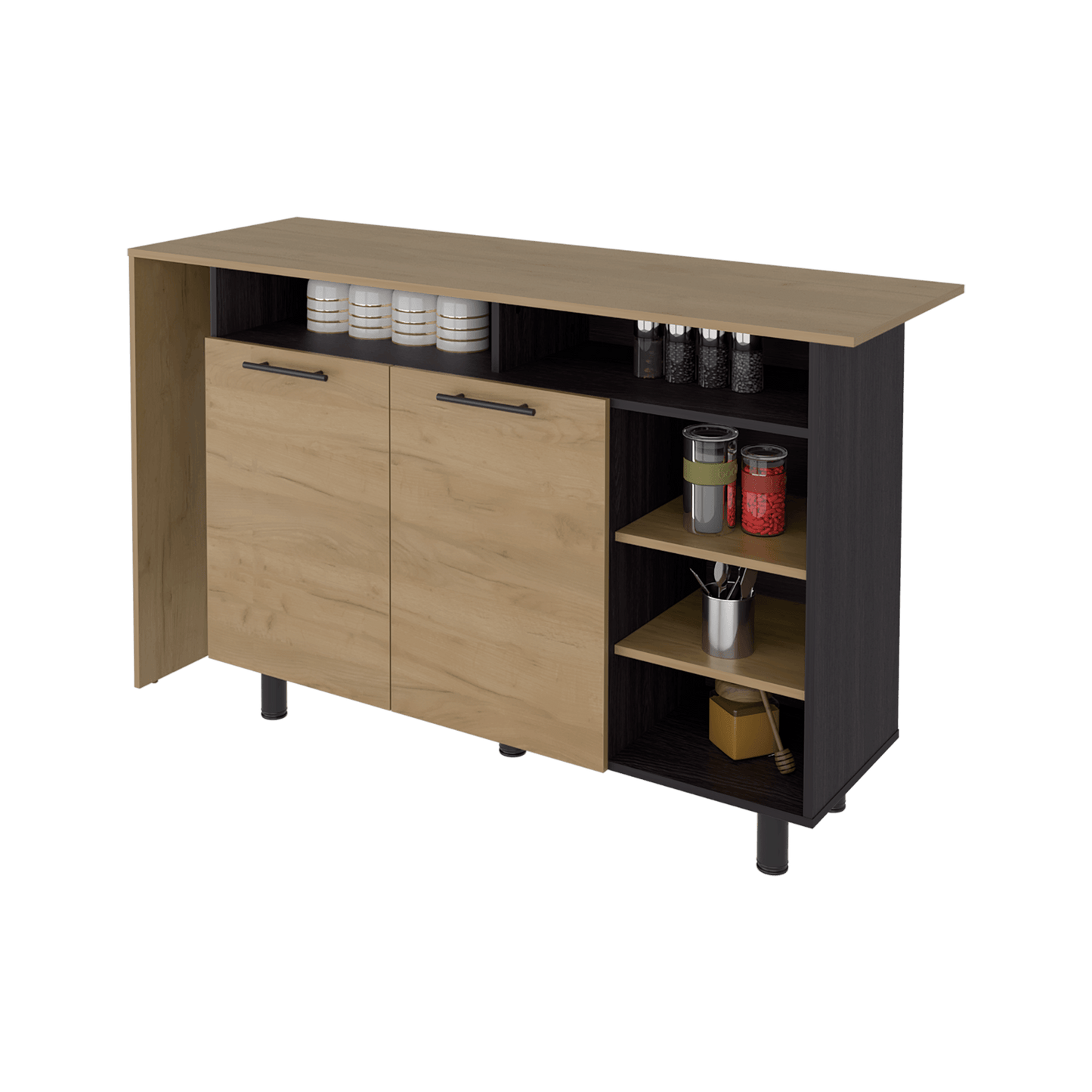 Mueble Auxiliar De Cocina Corcega 89X150X52 Rta Fresno Wengue Zf