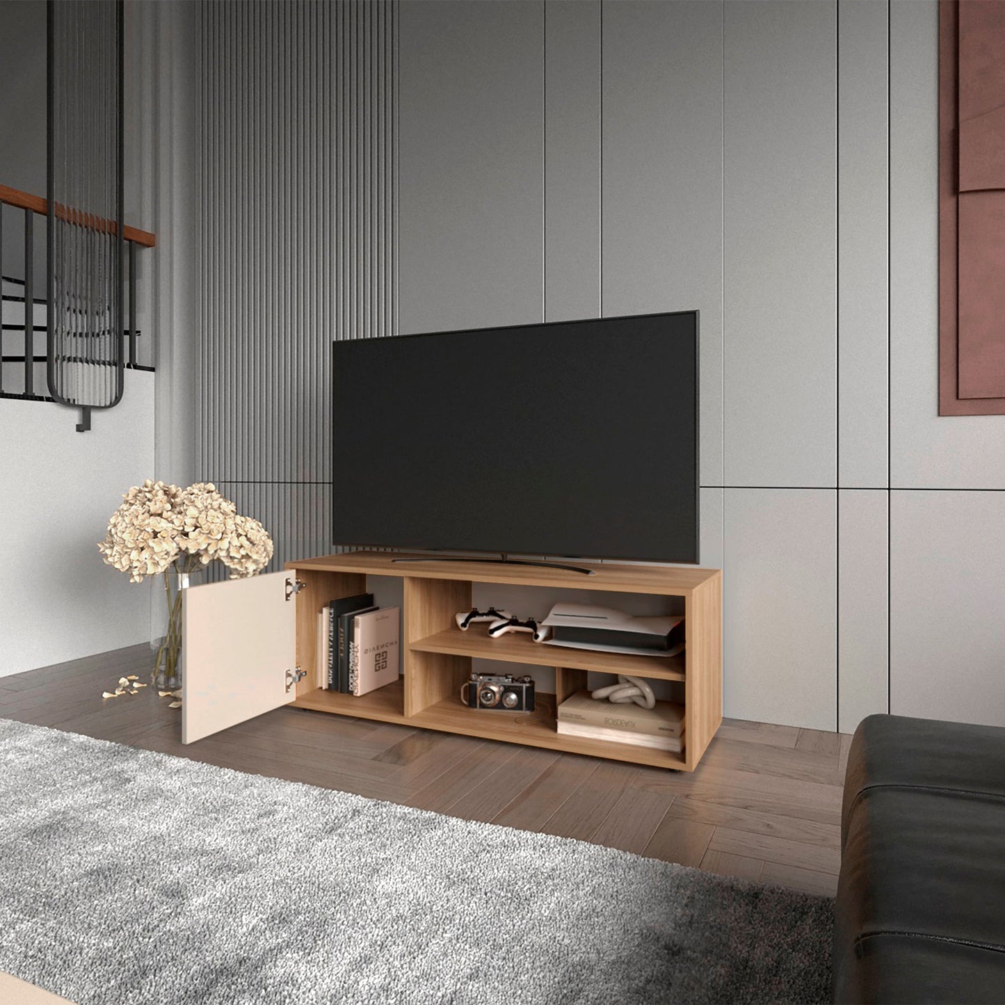 Rack Tv Noah 44X120X40 Rta Fresno Eu Capri