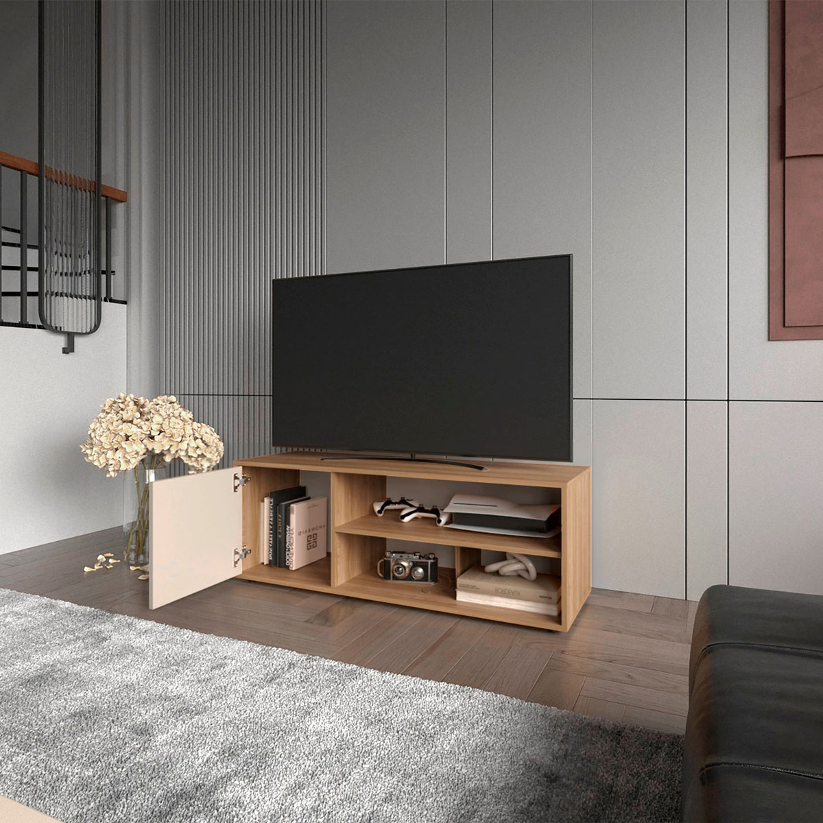 Rack Tv Noah 44X120X40 Rta Fresno Eu Capri