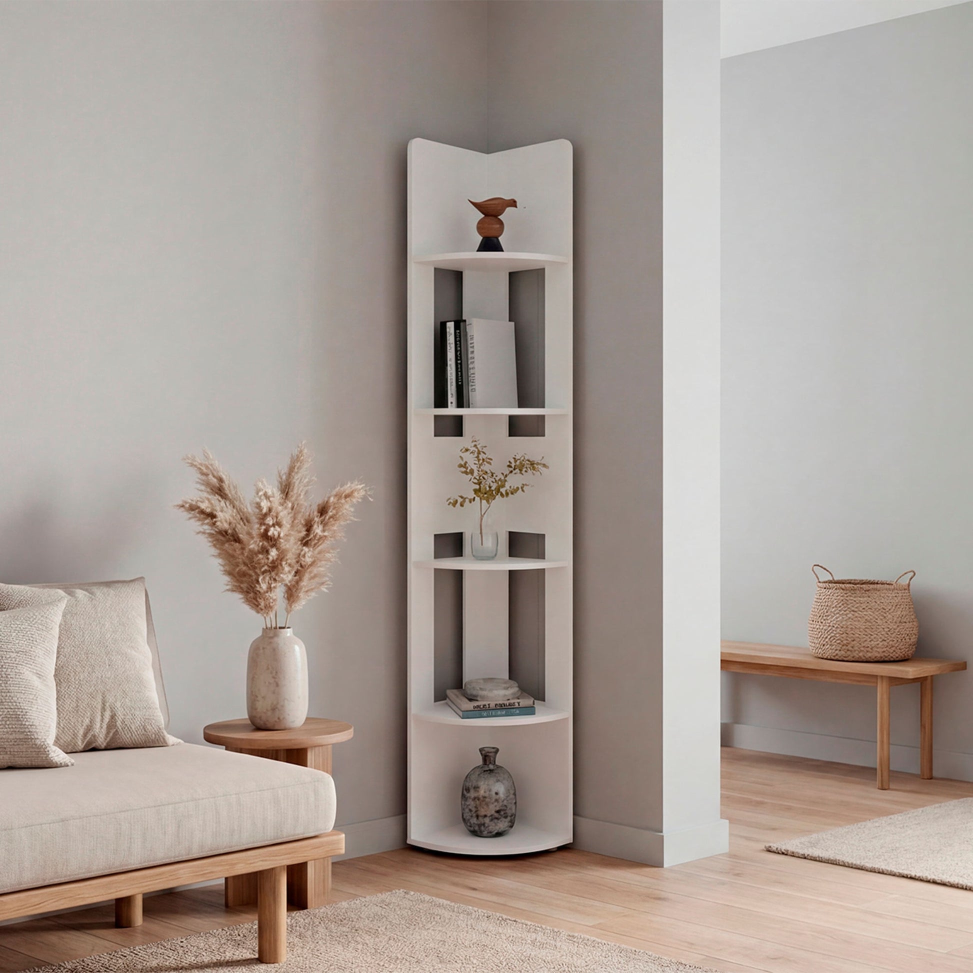 Estante Esquinero Home E-M7 180X30X30 Rta Blanco Zf