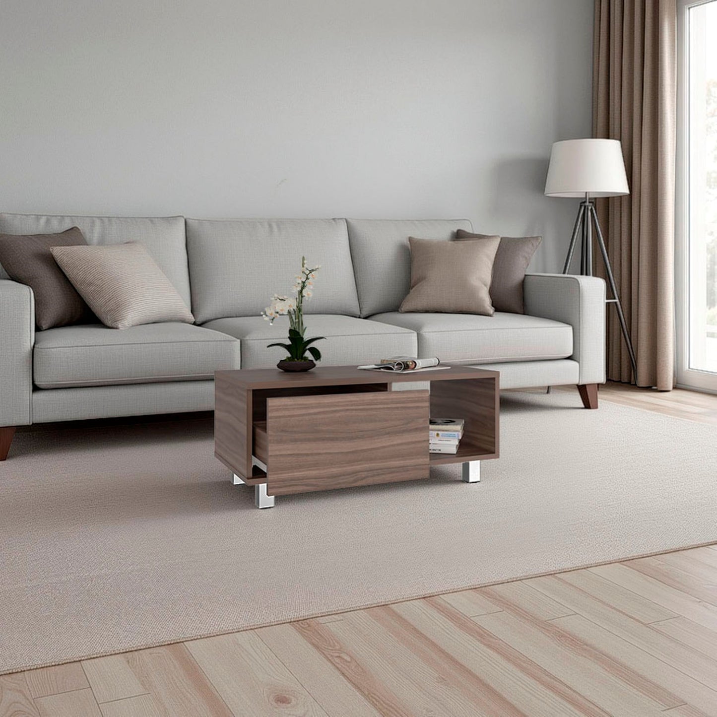 Mesa De Centro Torence 35X80X40 Rta Avellana Zf