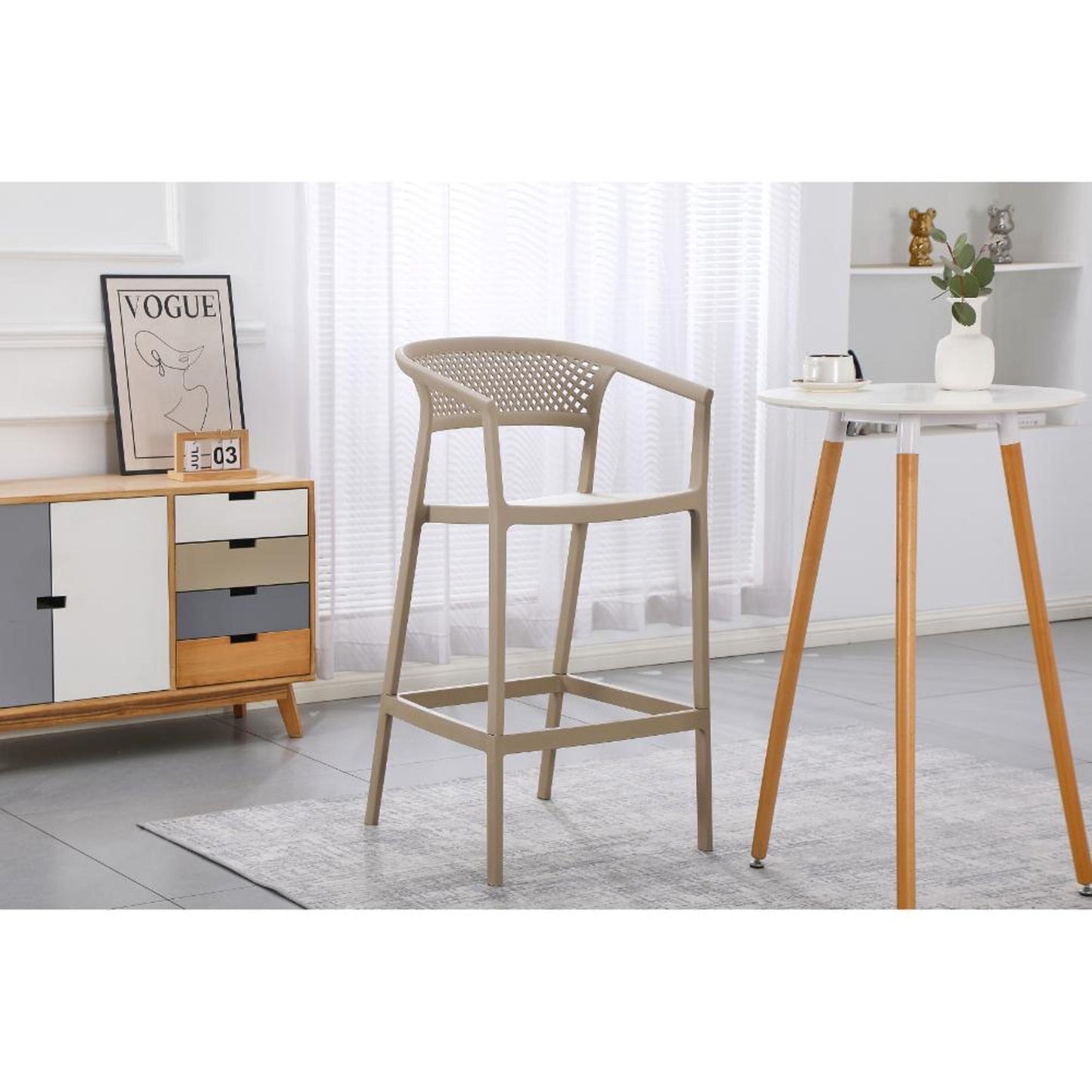 Silla Bar Salvador 105X57X56 Rta Taupe