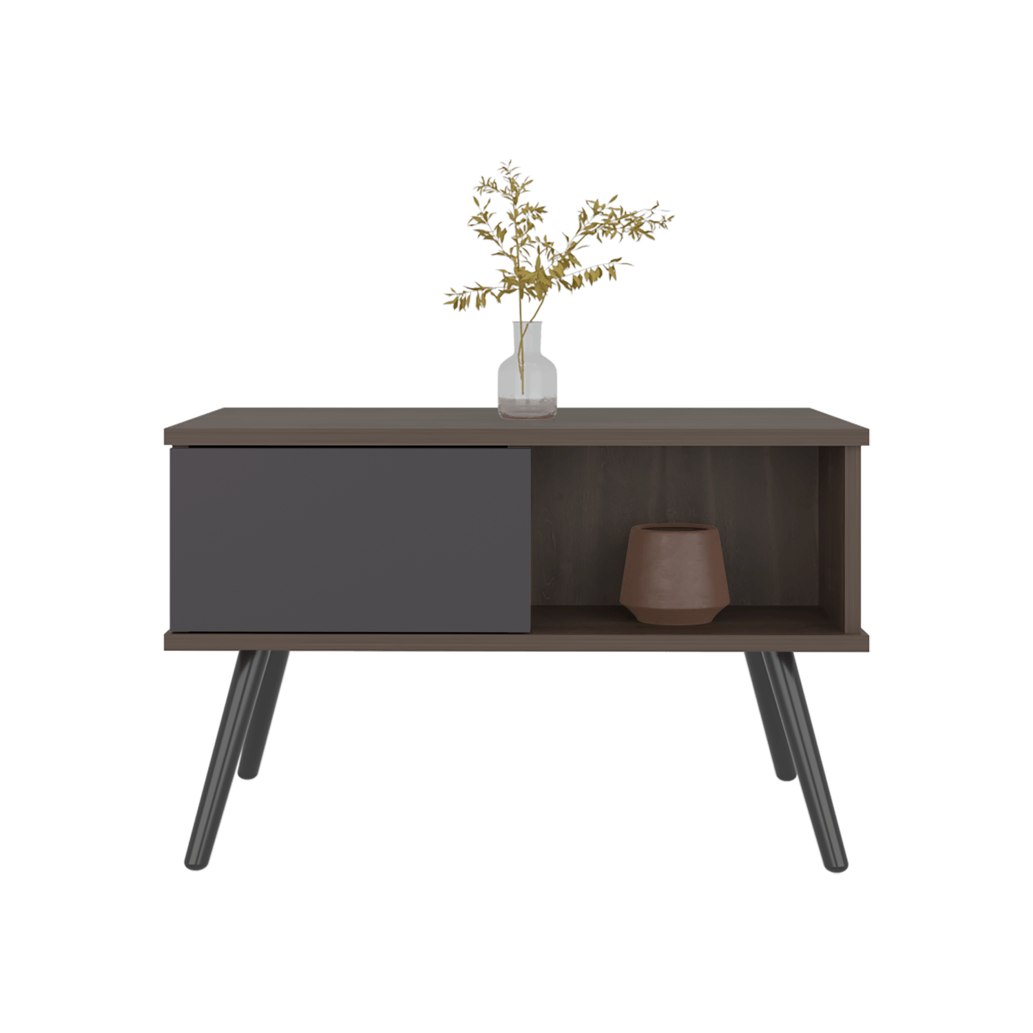 Mesa De Centro Zurich 40X63X40 Rta Milan Plomo
