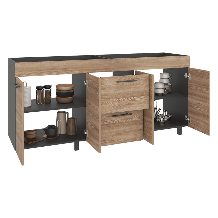 Mueble Inferior Cocina 180 Luna 84X180X50 Rta Wengue Miel