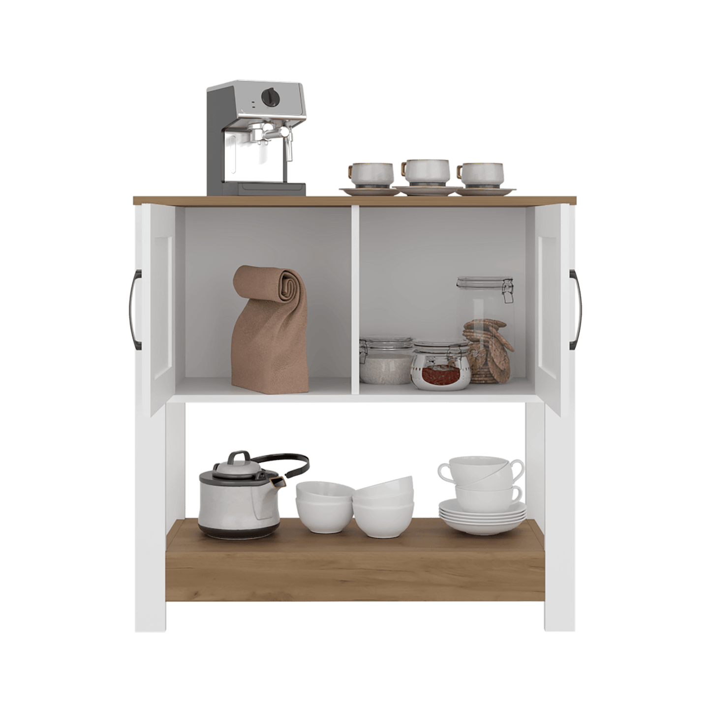 Estación De Café Latte 88X89X36 Rta Blanco Fresno Zf