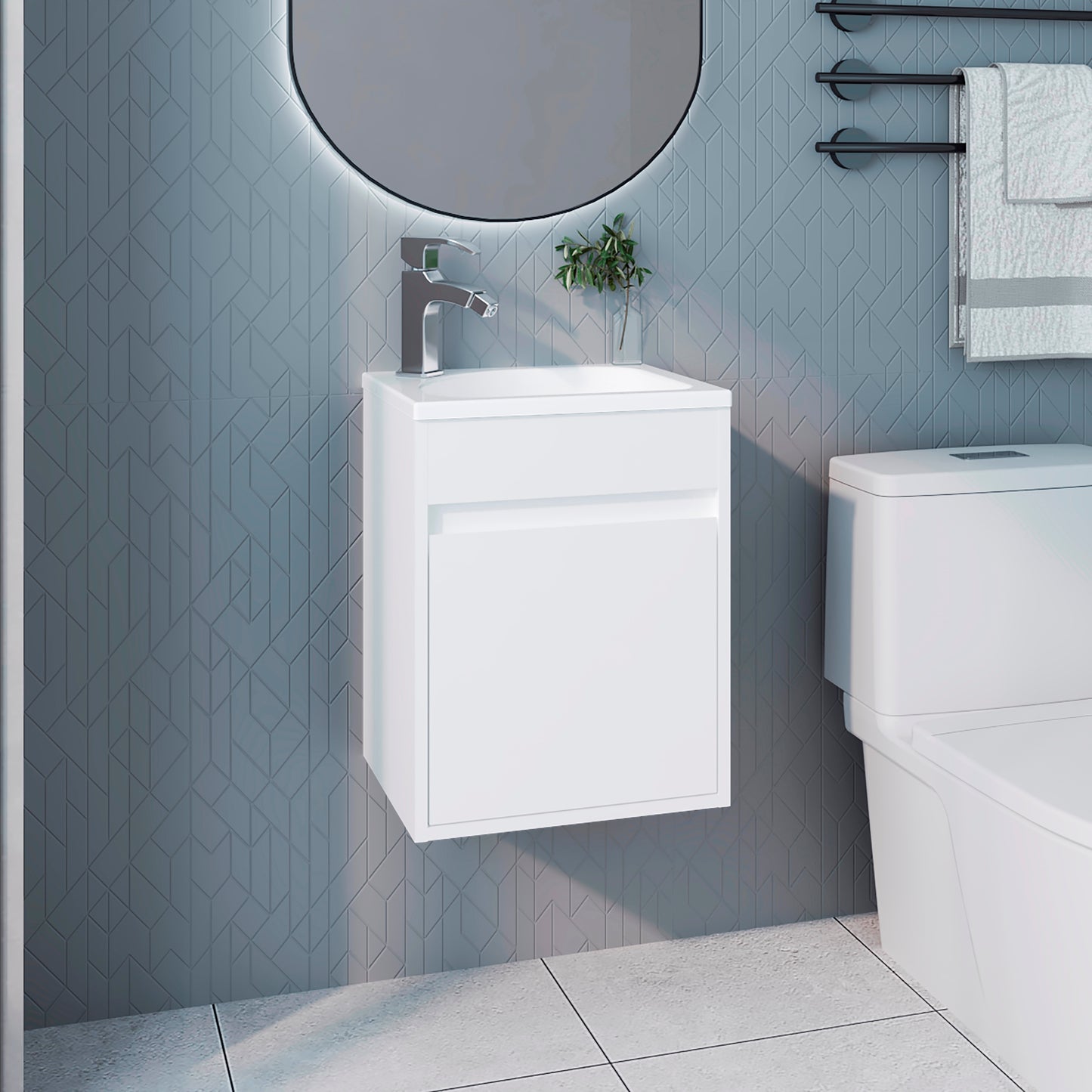 Mueble De Baño Furman 49X39X32 Rta Blanco Mqz Zf