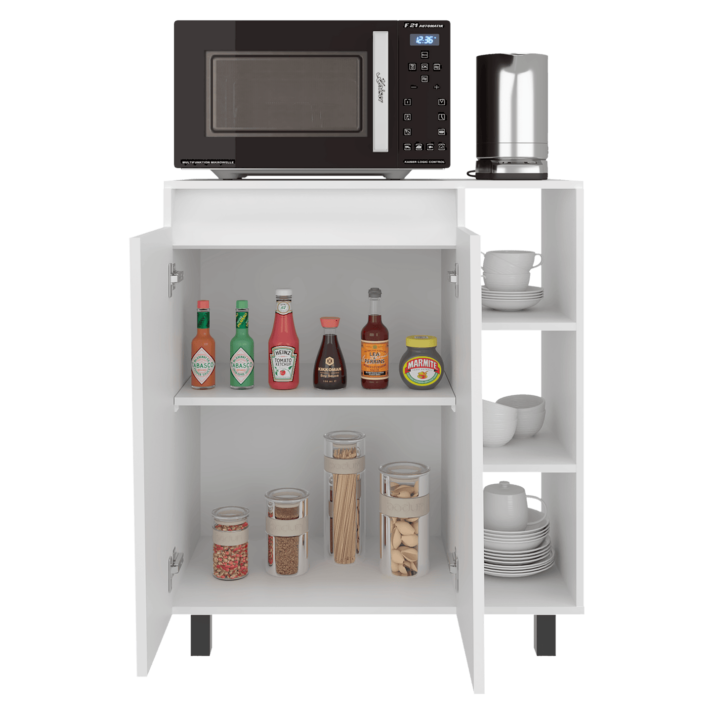 Mueble Microondas Cesena 92X80X41 Rta Blanco Zf