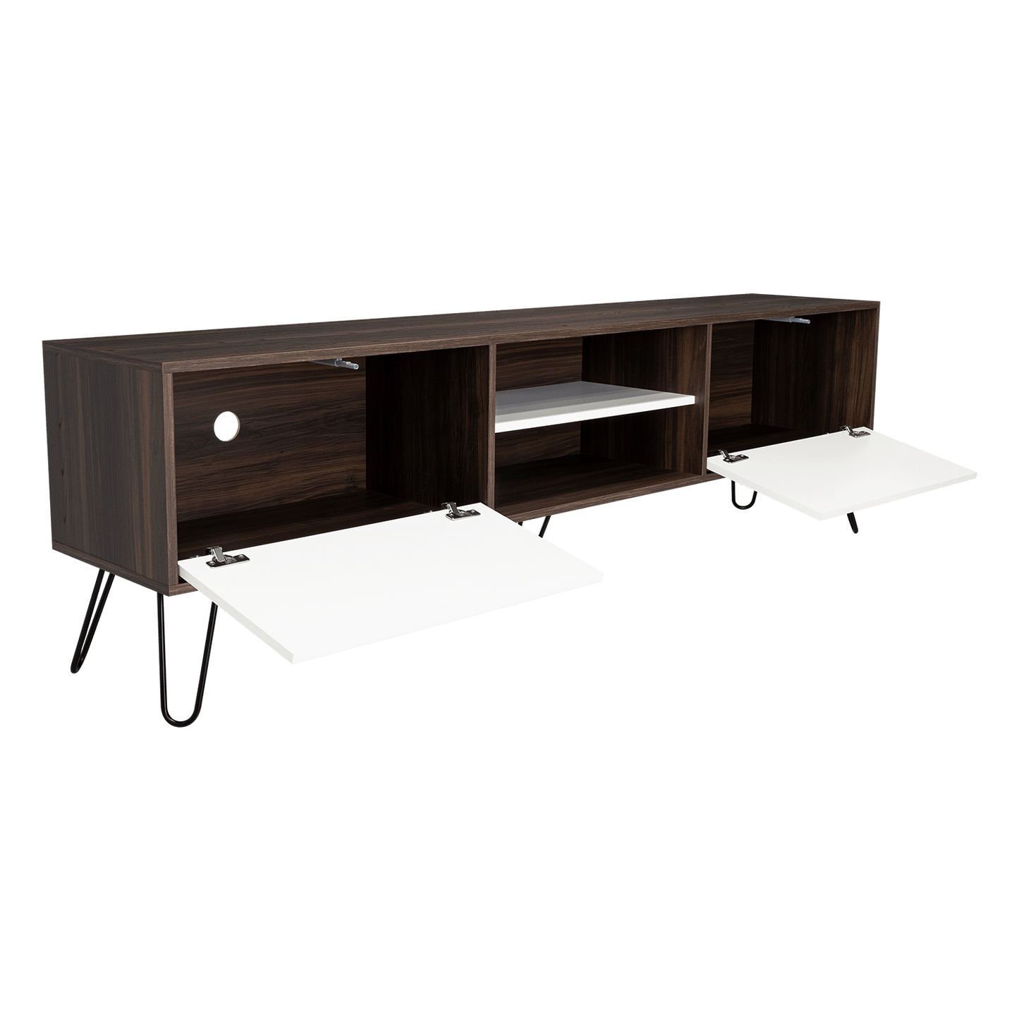 Rack Para Tv 80 52 X 180 Vassel Rta Nogal Blanco