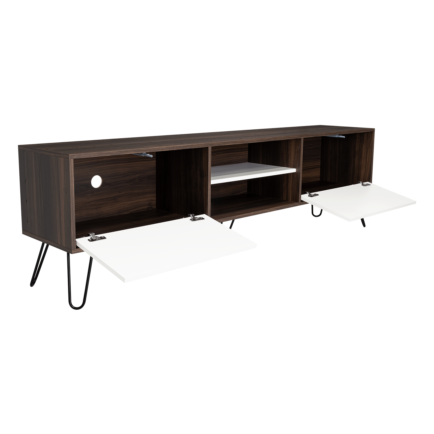 Rack Para Tv 80 52 X 180 Vassel Rta Nogal Blanco