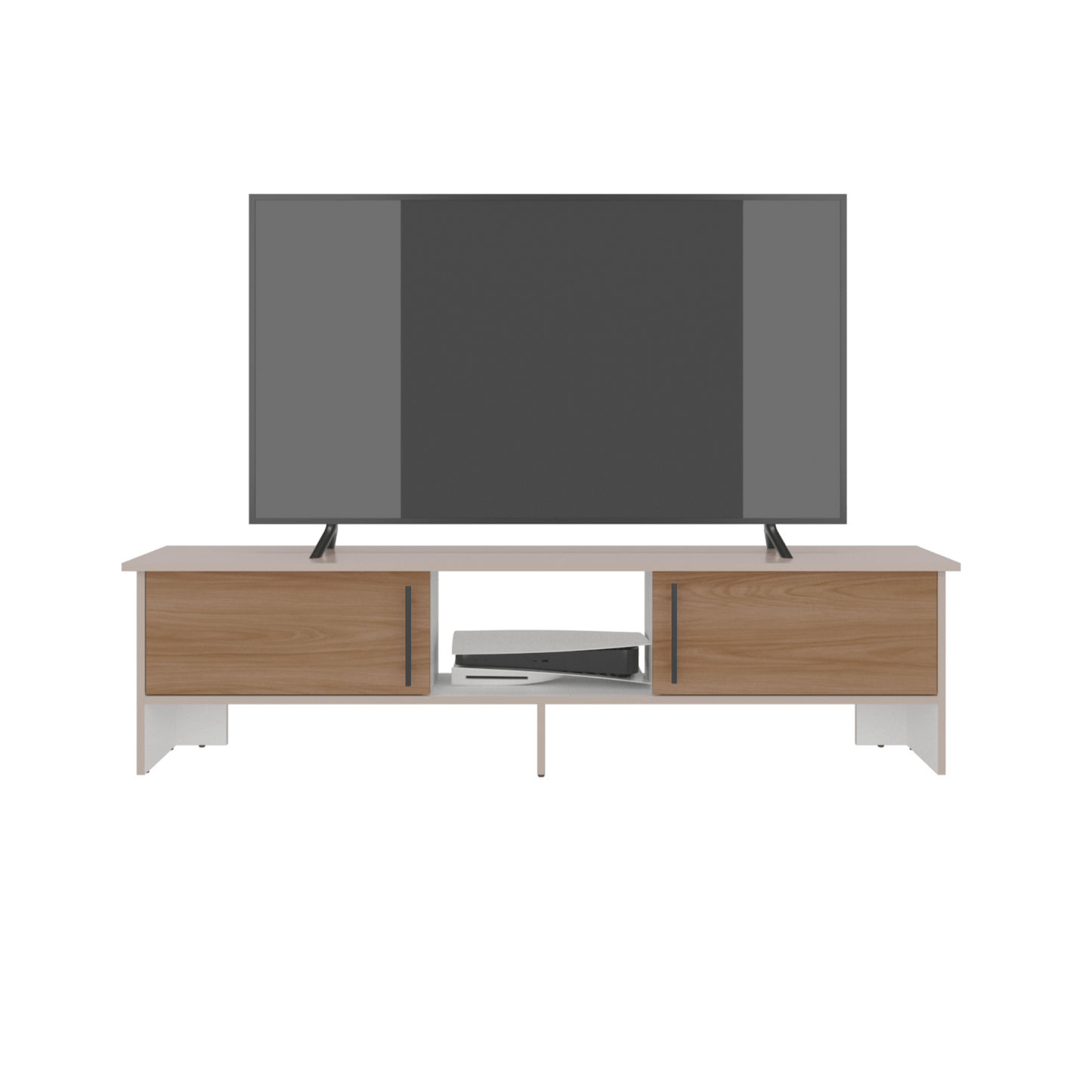 Rack De Tv Dago 41X160X35 Rta Capri Blanco Fresno Eu