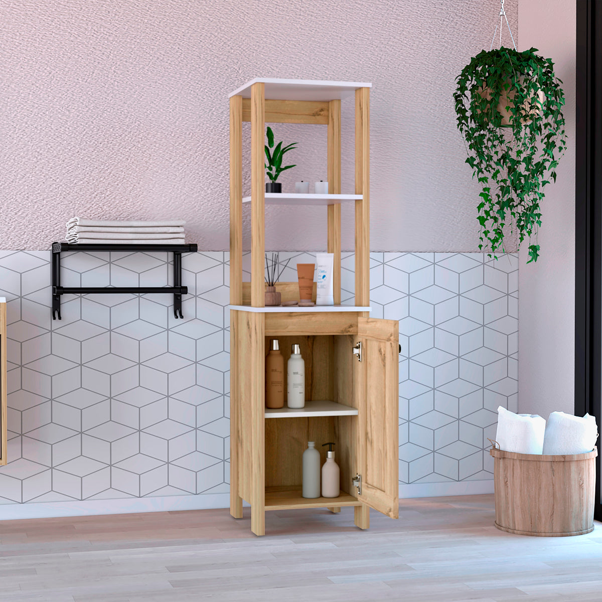 Mueble Optimizador 1 Bath Bi-Color 150X40X40 Rta Blanco/Duna N/A