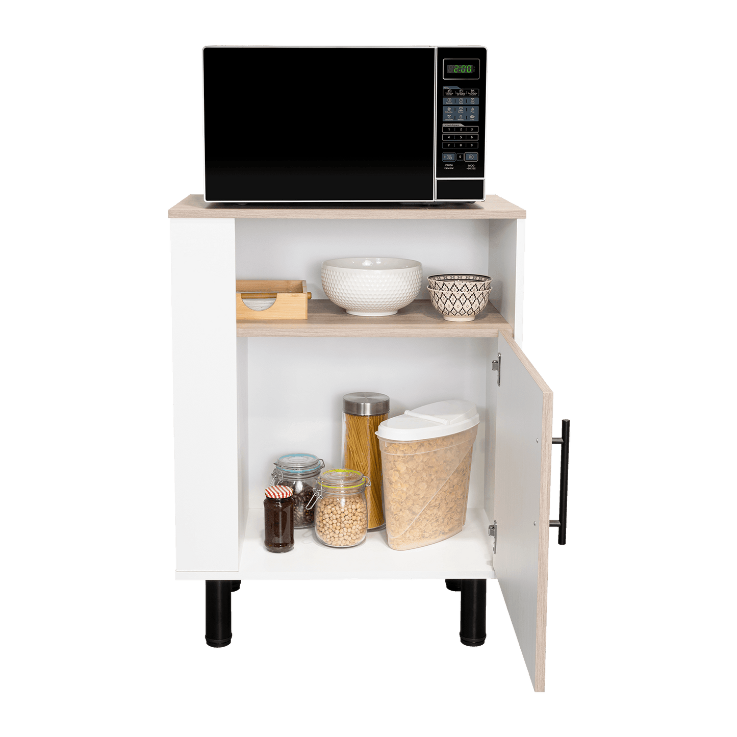 Mueble Microondas Blink 85X65,2X38,4 Rta Bardolino/Blanco Mqz+Blanco Mqz